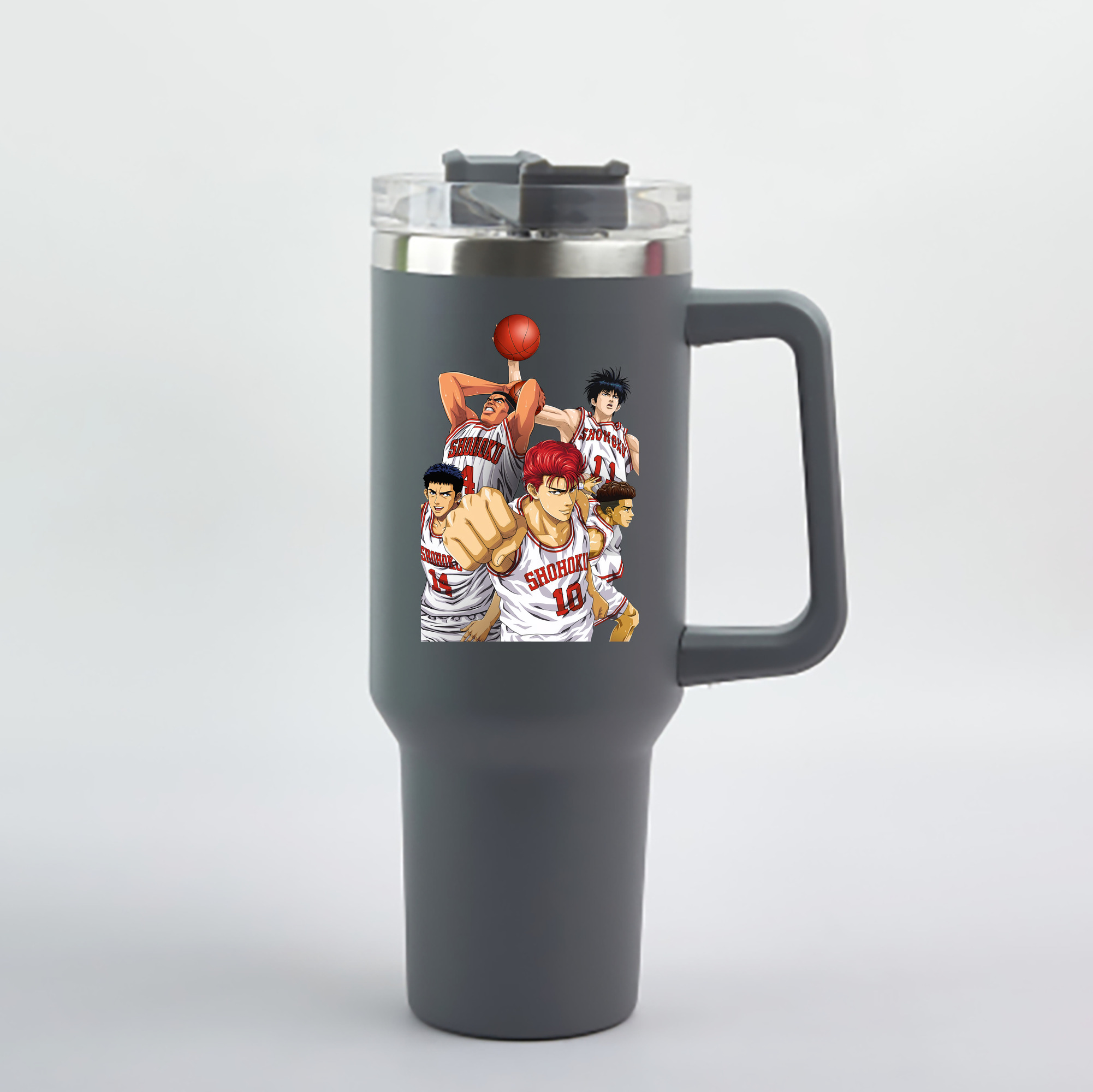 （画像用） SLAM DUNK／スラムダンク 1200mL車用タンブラー - クリスタルステッカー（プラスチックストロー付き）