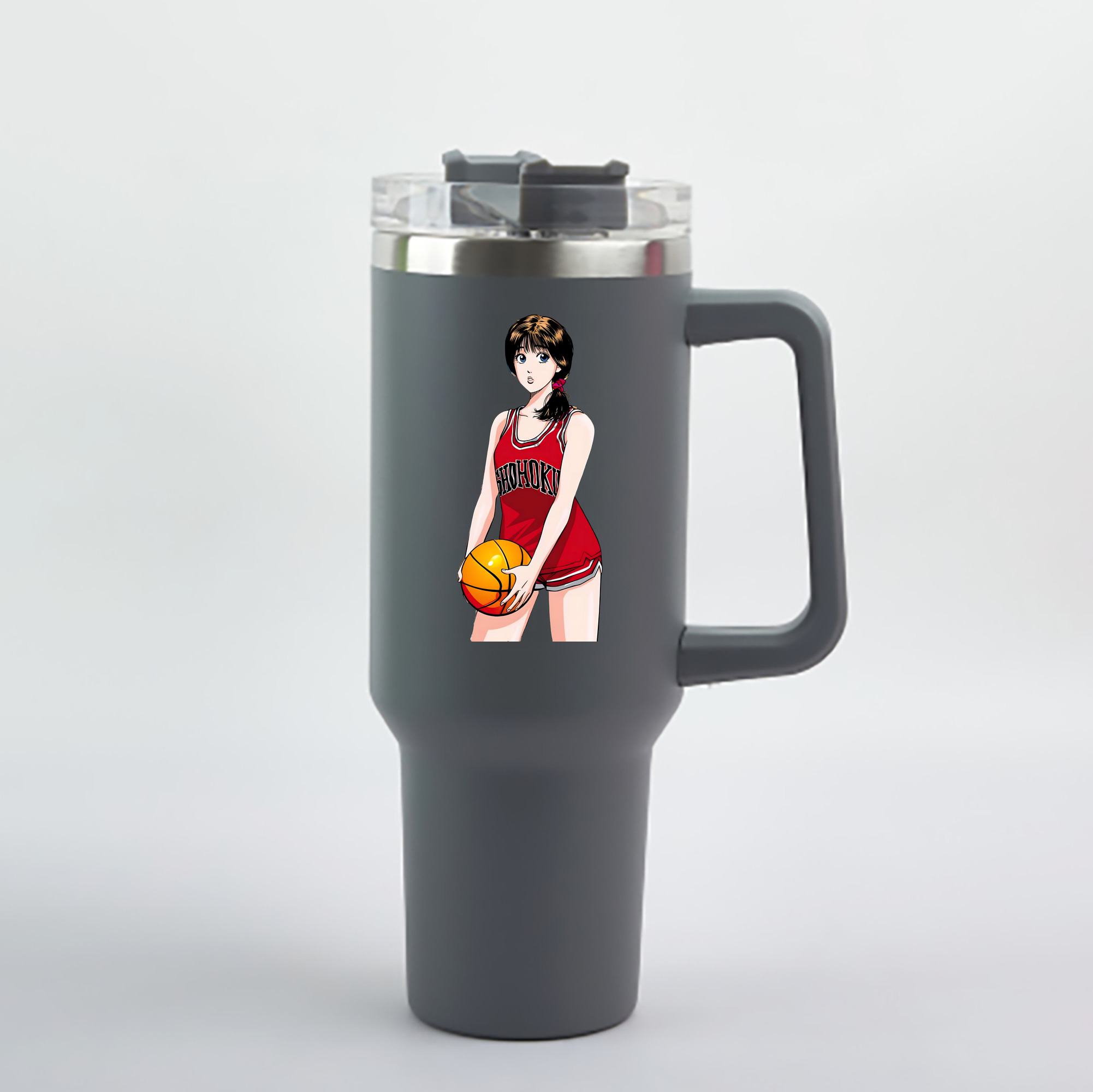 （画像用） SLAM DUNK／スラムダンク 1200mL車用タンブラー - クリスタルステッカー（プラスチックストロー付き）