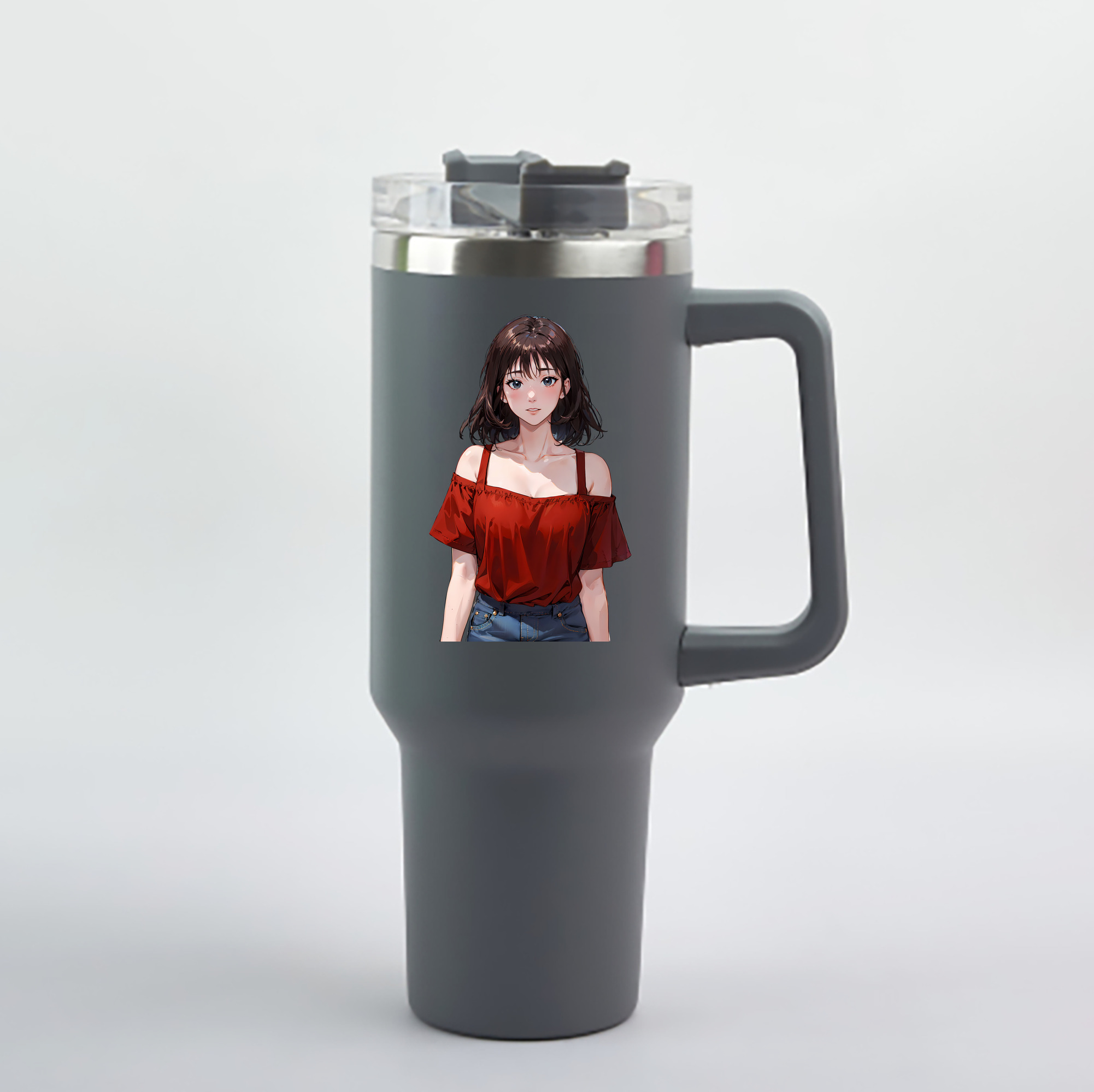 （画像用） SLAM DUNK／スラムダンク 1200mL車用タンブラー - クリスタルステッカー（プラスチックストロー付き）
