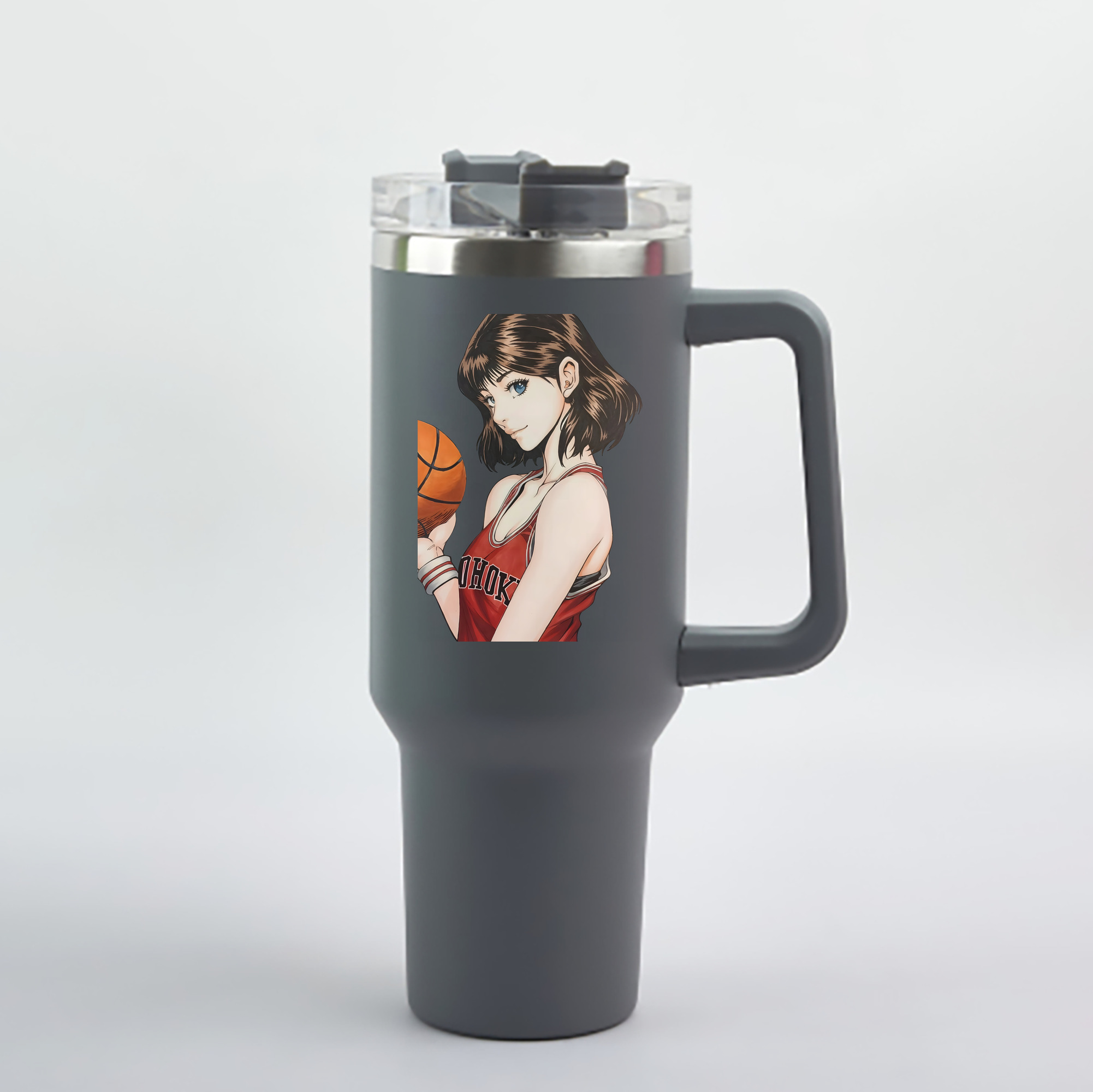 （画像用） SLAM DUNK／スラムダンク 1200mL車用タンブラー - クリスタルステッカー（プラスチックストロー付き）