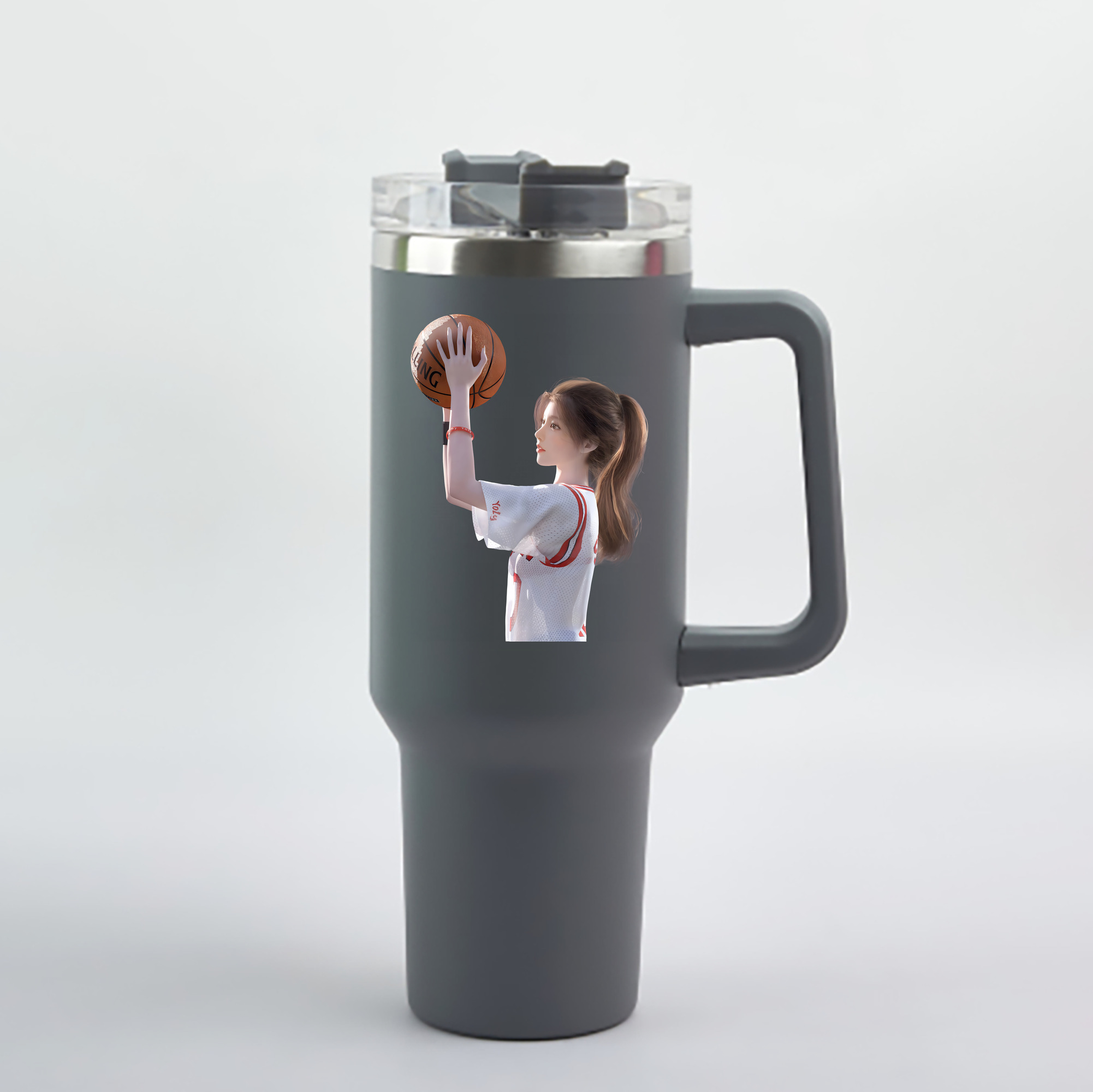 （画像用） SLAM DUNK／スラムダンク 1200mL車用タンブラー - クリスタルステッカー（プラスチックストロー付き）