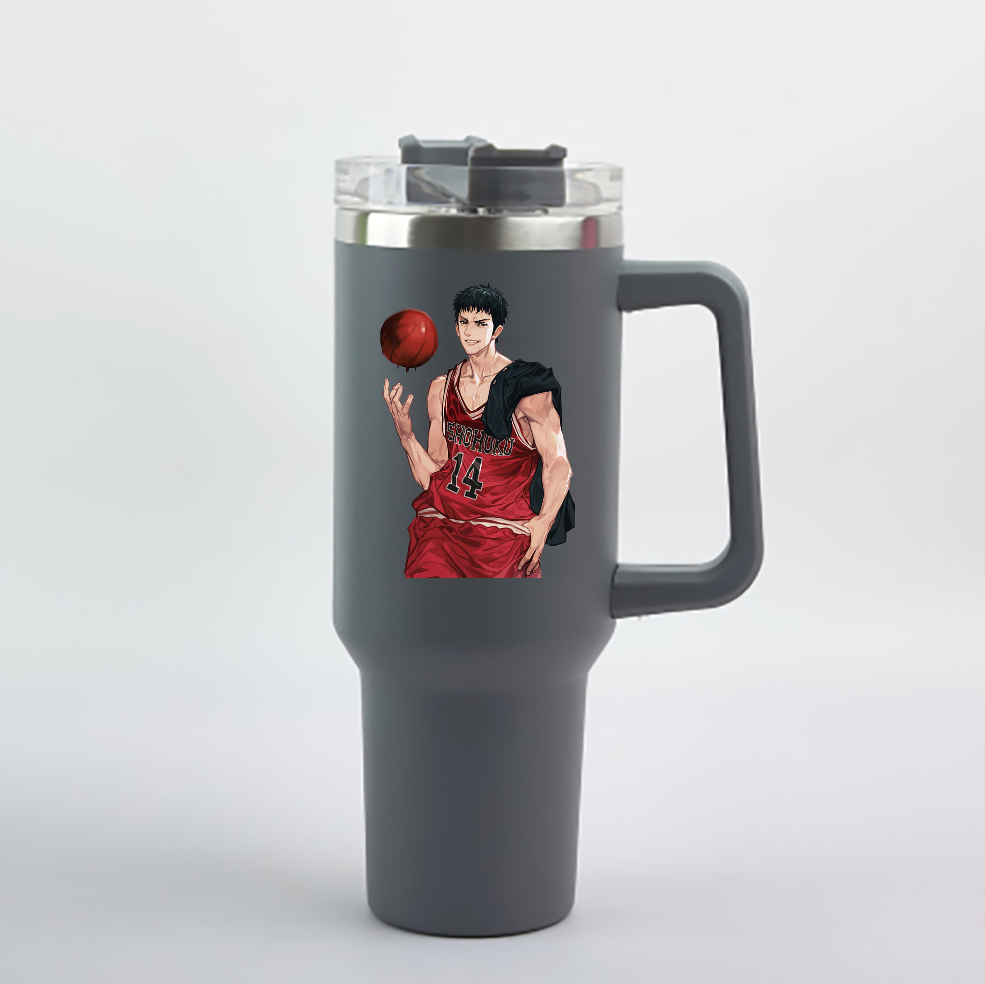 （画像用） SLAM DUNK／スラムダンク 1200mL車用タンブラー - クリスタルステッカー（プラスチックストロー付き）