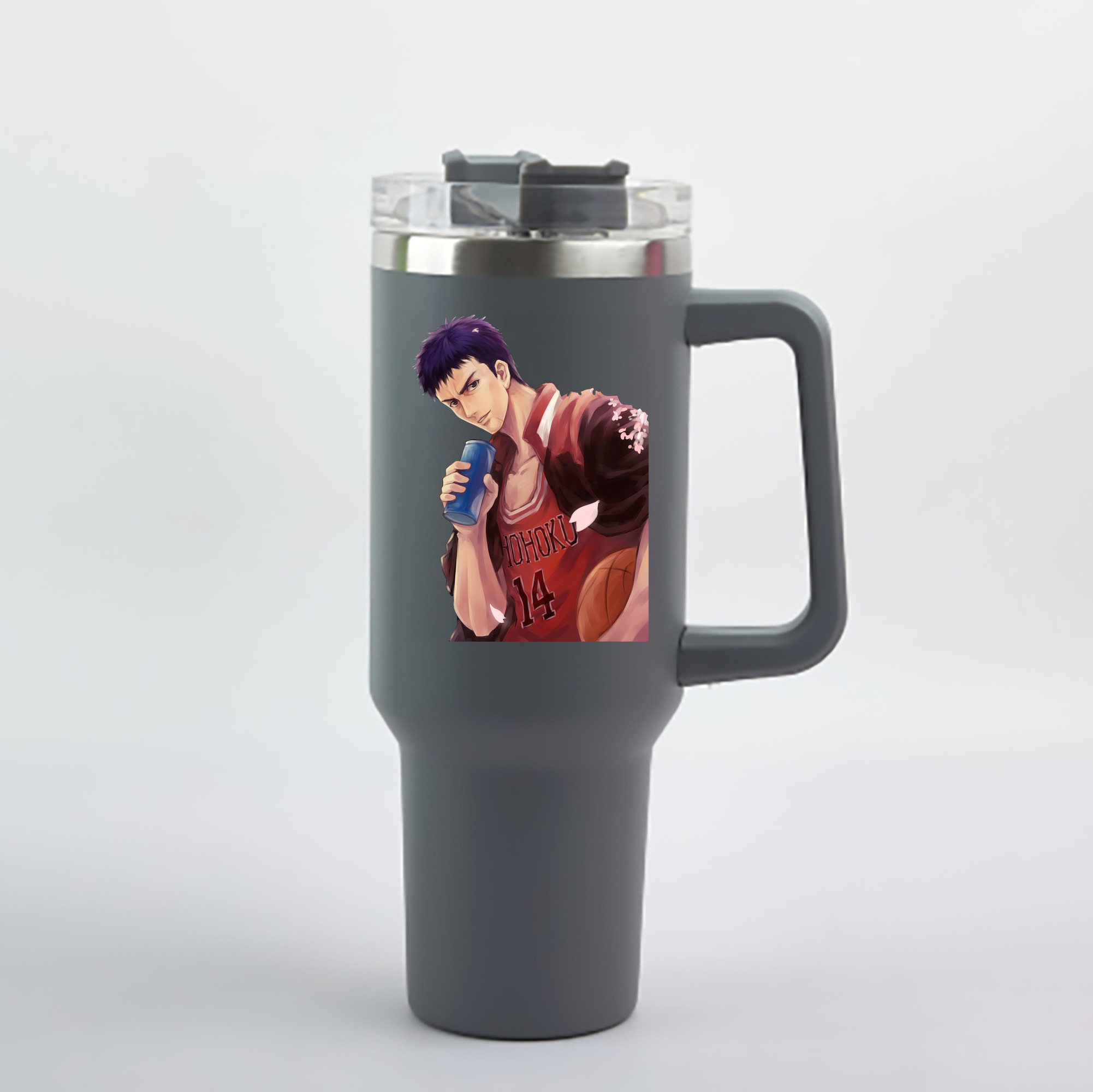 （画像用） SLAM DUNK／スラムダンク 1200mL車用タンブラー - クリスタルステッカー（プラスチックストロー付き）