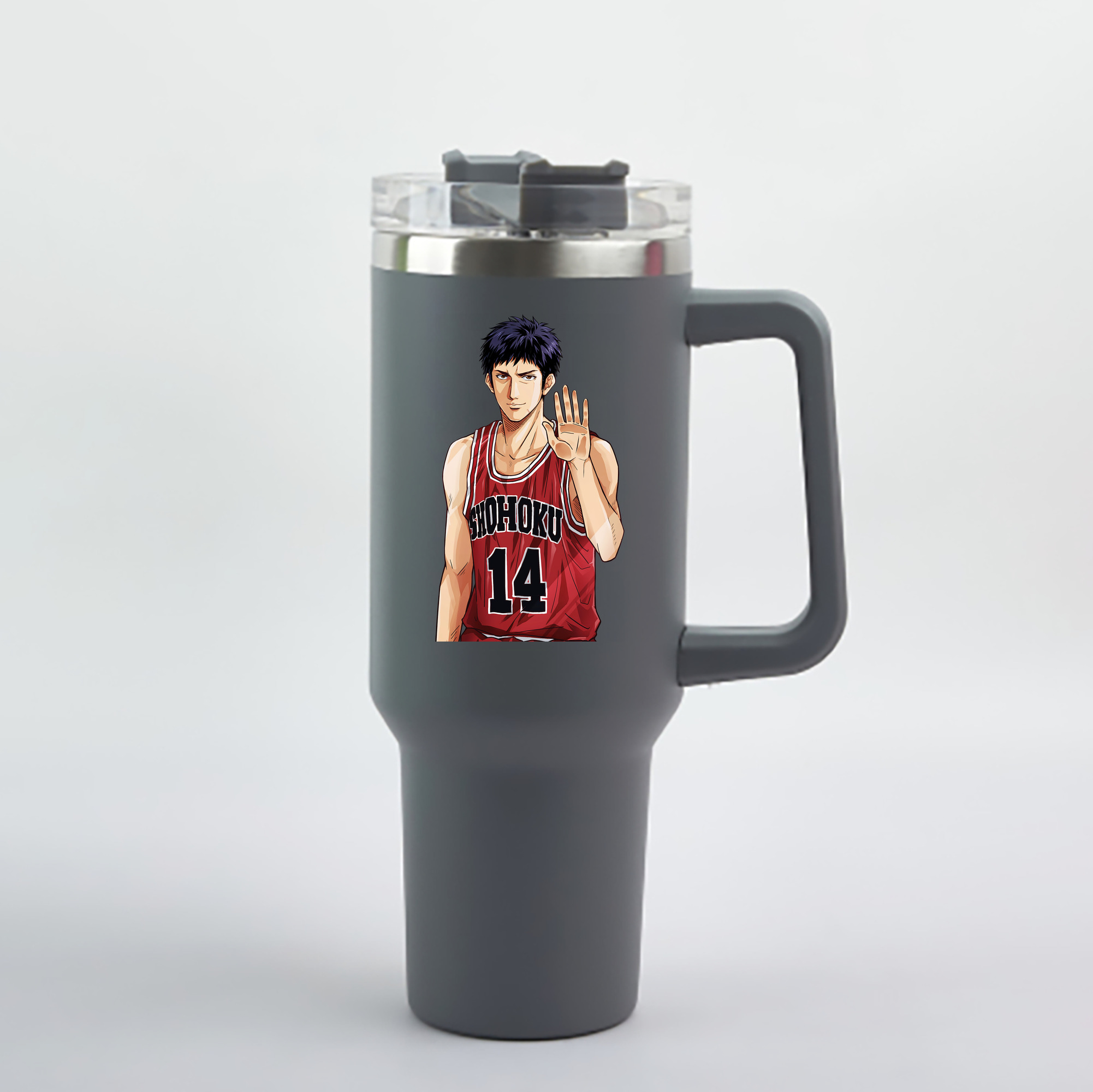 （画像用） SLAM DUNK／スラムダンク 1200mL車用タンブラー - クリスタルステッカー（プラスチックストロー付き）
