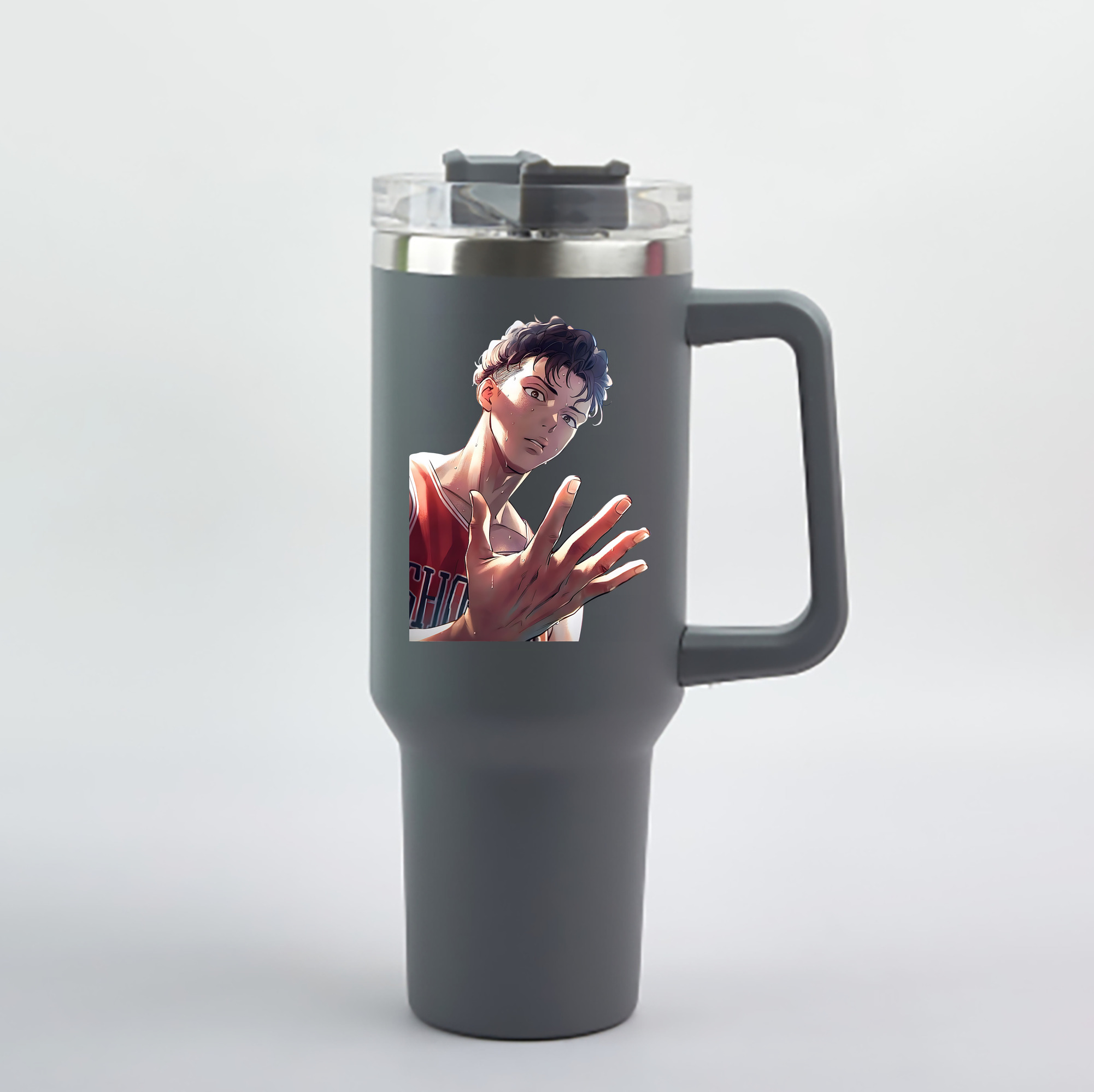 （画像用） SLAM DUNK／スラムダンク 1200mL車用タンブラー - クリスタルステッカー（プラスチックストロー付き）