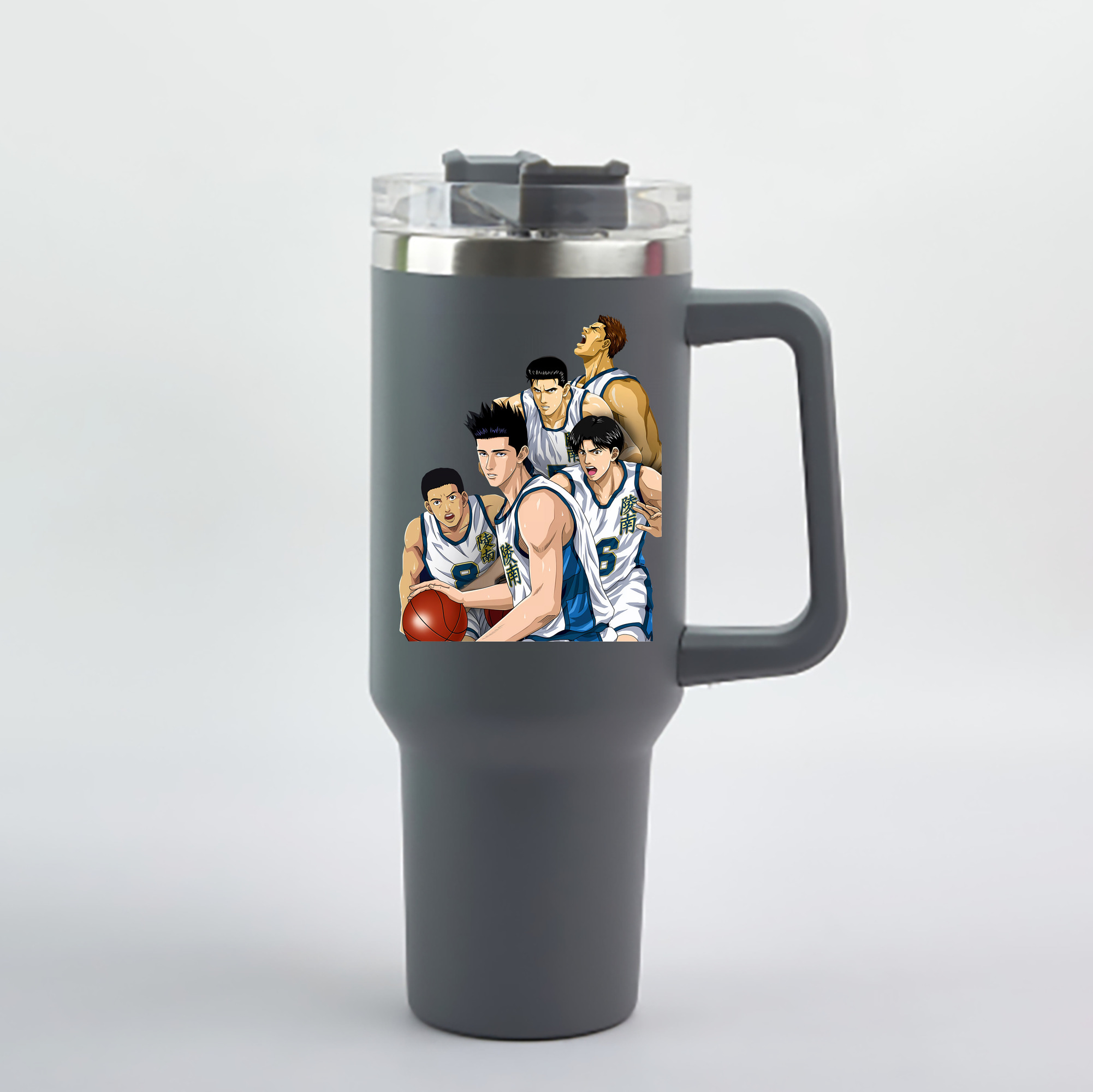 （画像用） SLAM DUNK／スラムダンク 1200mL車用タンブラー - クリスタルステッカー（プラスチックストロー付き）