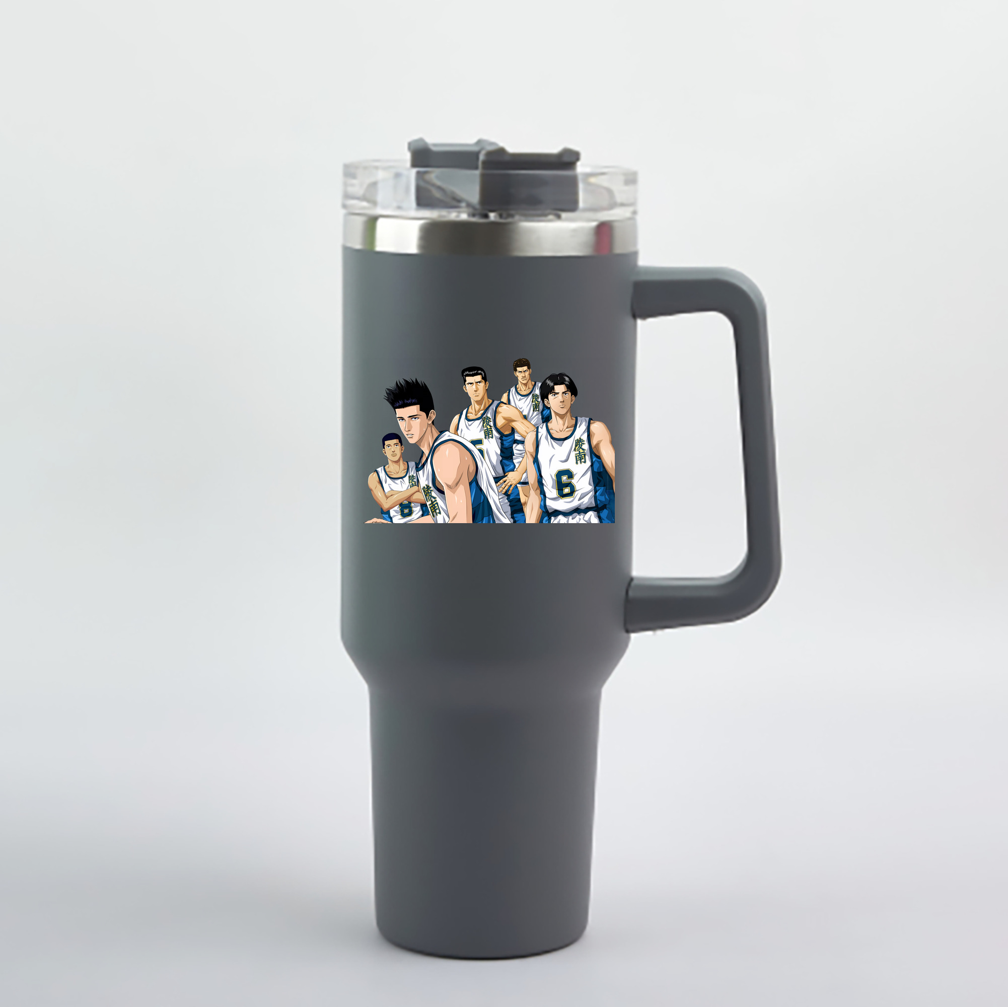 （画像用） SLAM DUNK／スラムダンク 1200mL車用タンブラー - クリスタルステッカー（プラスチックストロー付き）