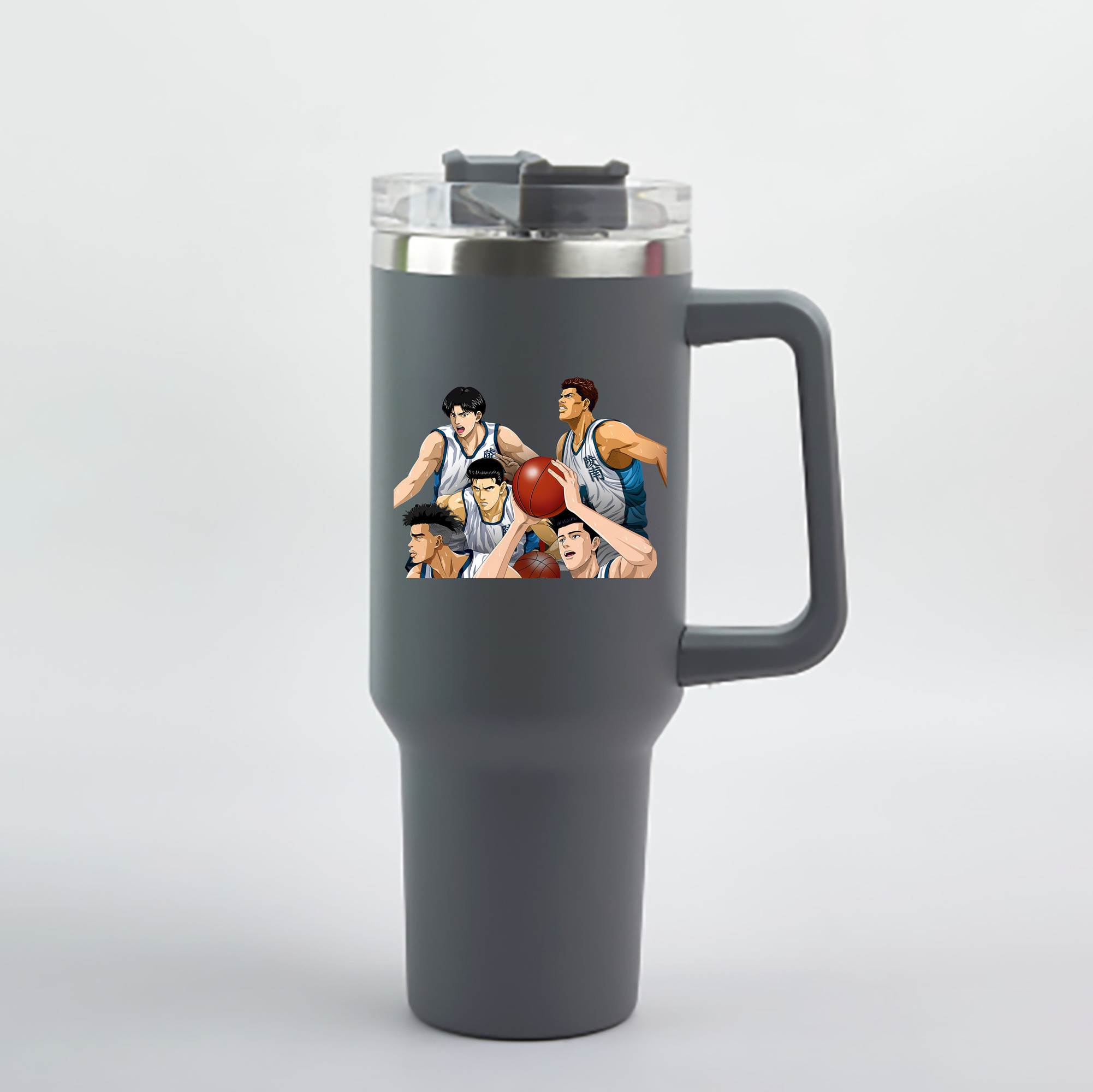 （画像用） SLAM DUNK／スラムダンク 1200mL車用タンブラー - クリスタルステッカー（プラスチックストロー付き）