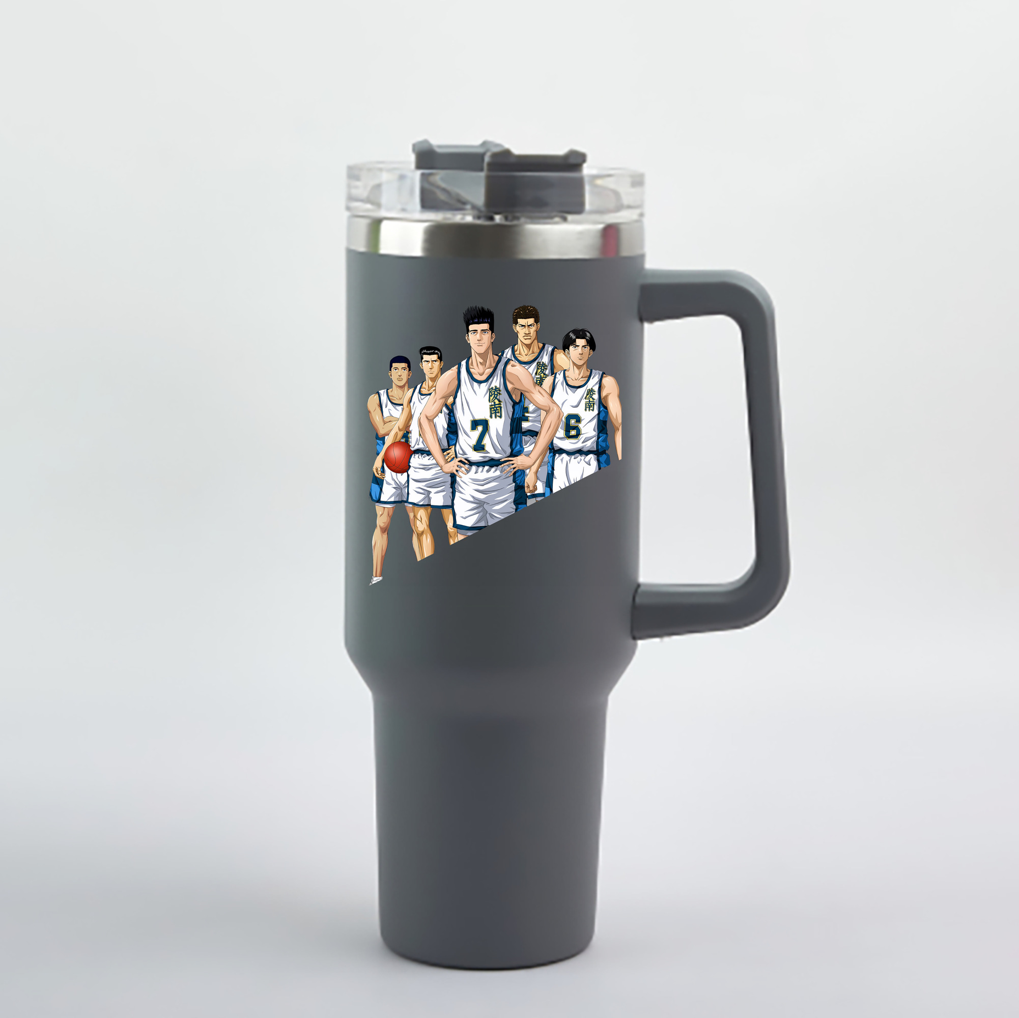 （画像用） SLAM DUNK／スラムダンク 1200mL車用タンブラー - クリスタルステッカー（プラスチックストロー付き）