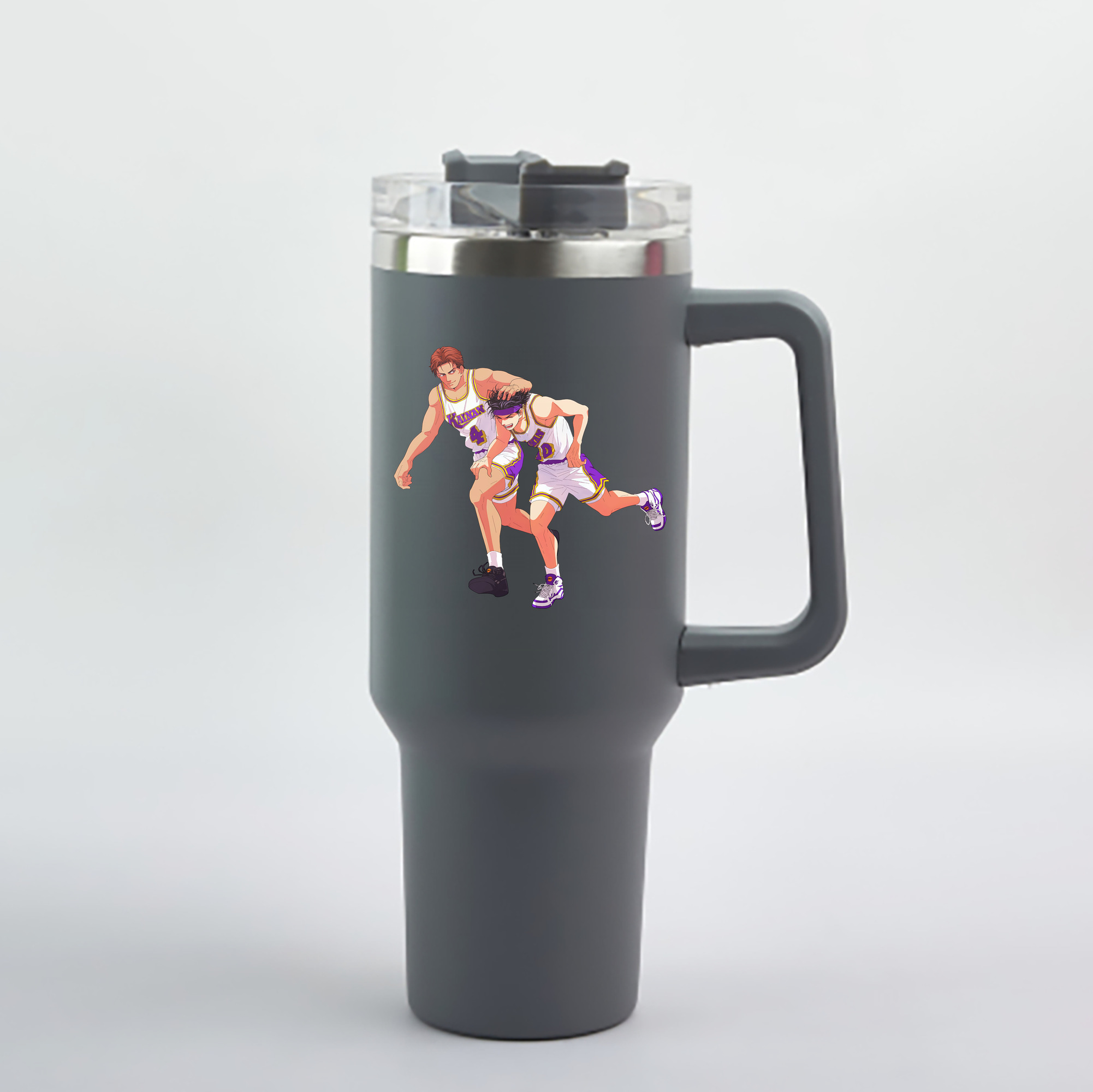 （画像用） SLAM DUNK／スラムダンク 1200mL車用タンブラー - クリスタルステッカー（プラスチックストロー付き）