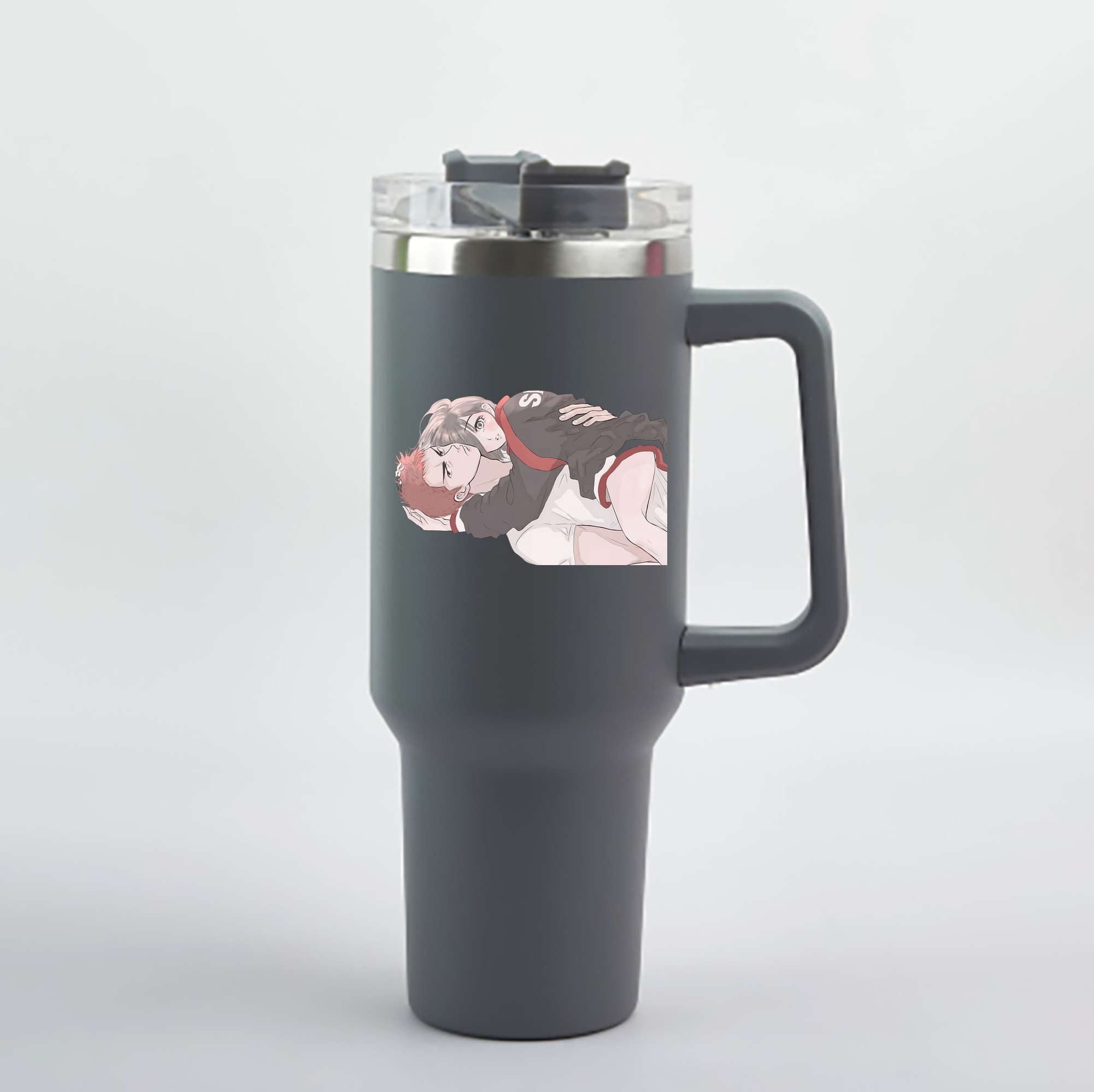 （画像用） SLAM DUNK／スラムダンク 1200mL車用タンブラー - クリスタルステッカー（プラスチックストロー付き）