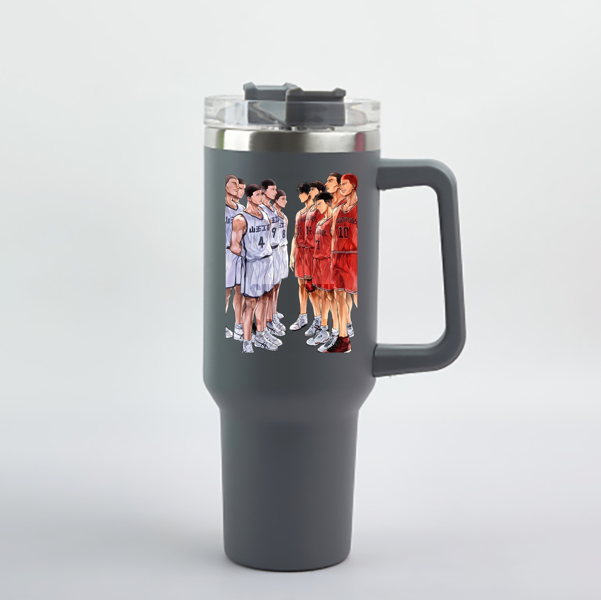 （画像用） SLAM DUNK／スラムダンク 1200mL車用タンブラー - クリスタルステッカー（プラスチックストロー付き）