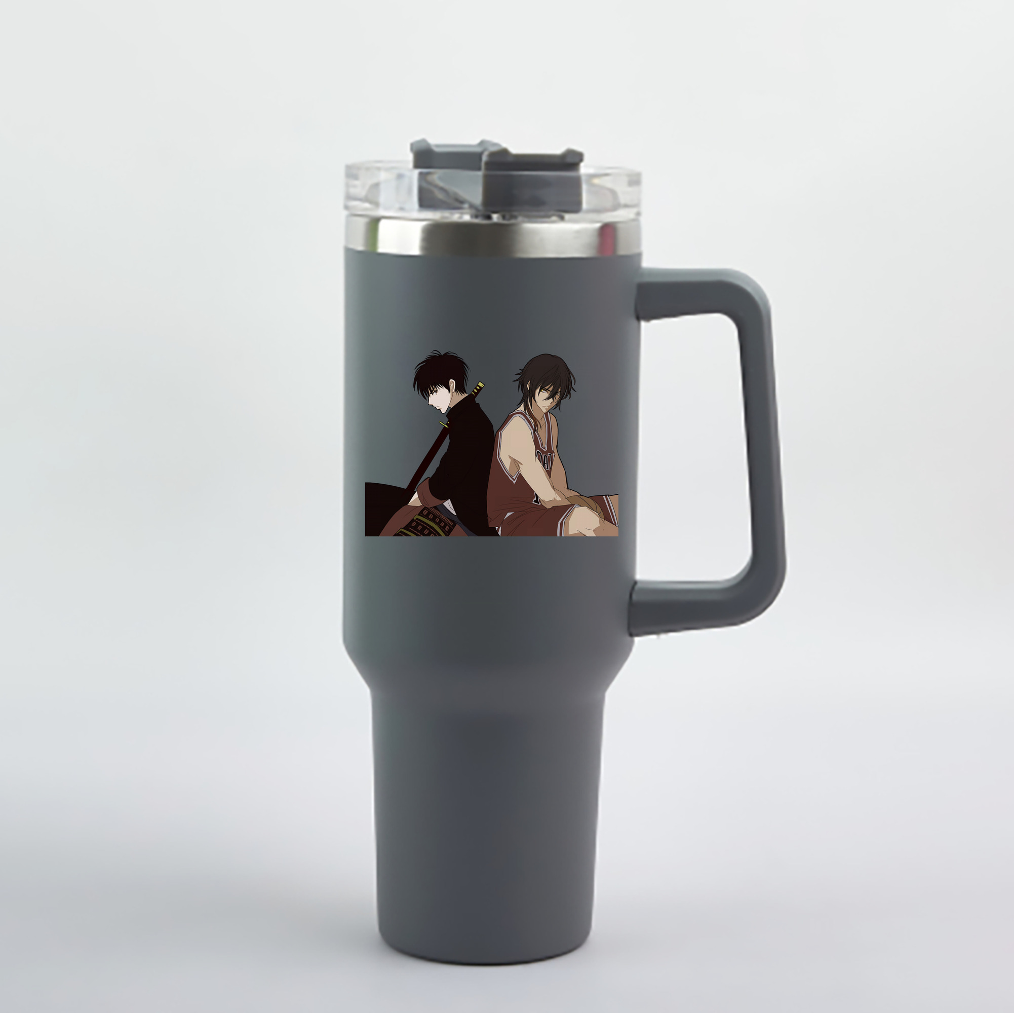 （画像用） SLAM DUNK／スラムダンク 1200mL車用タンブラー - クリスタルステッカー（プラスチックストロー付き）