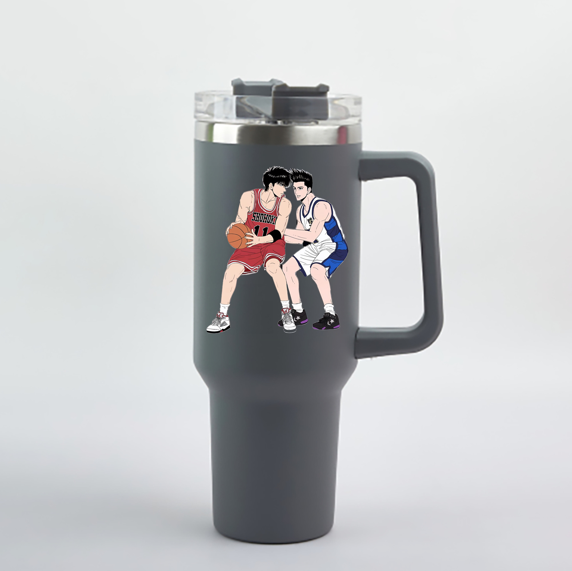 （画像用） SLAM DUNK／スラムダンク 1200mL車用タンブラー - クリスタルステッカー（プラスチックストロー付き）