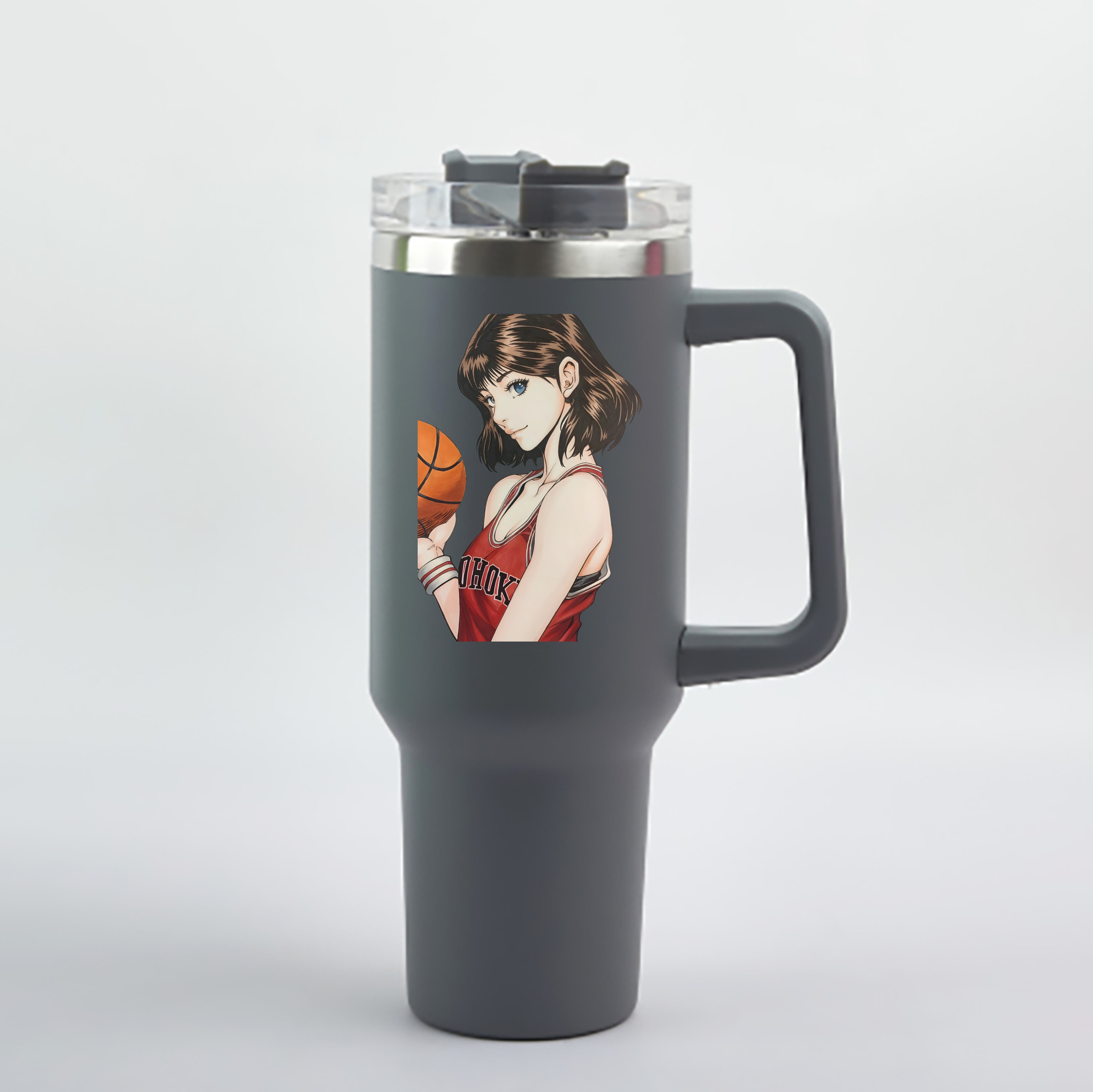（画像用） SLAM DUNK／スラムダンク 1200mL車用タンブラー - クリスタルステッカー（プラスチックストロー付き）