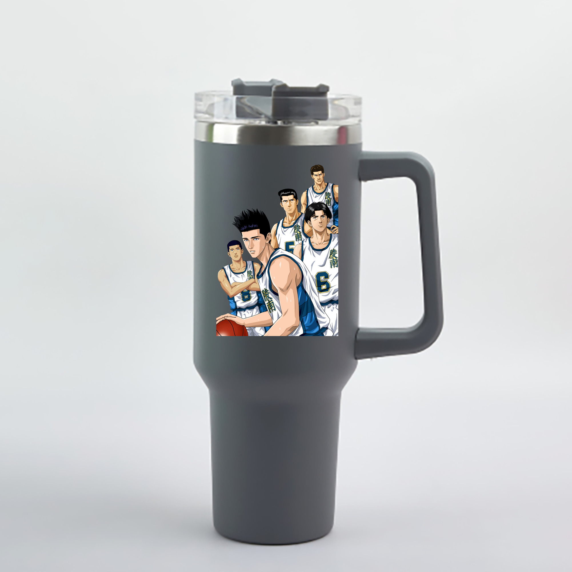 （画像用） SLAM DUNK／スラムダンク 1200mL車用タンブラー - クリスタルステッカー（プラスチックストロー付き）