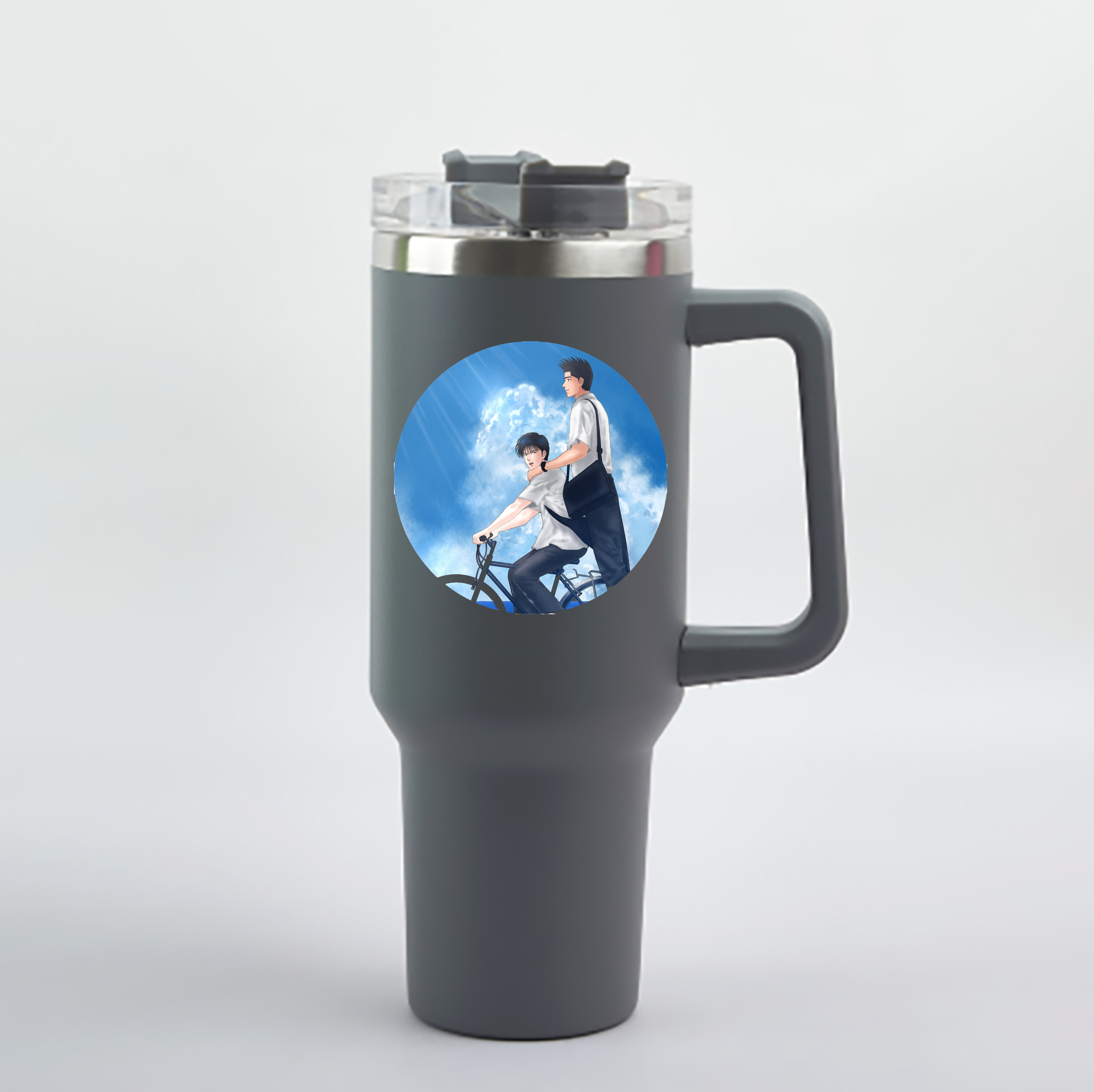 （画像用） SLAM DUNK／スラムダンク 1200mL車用タンブラー - クリスタルステッカー（プラスチックストロー付き）
