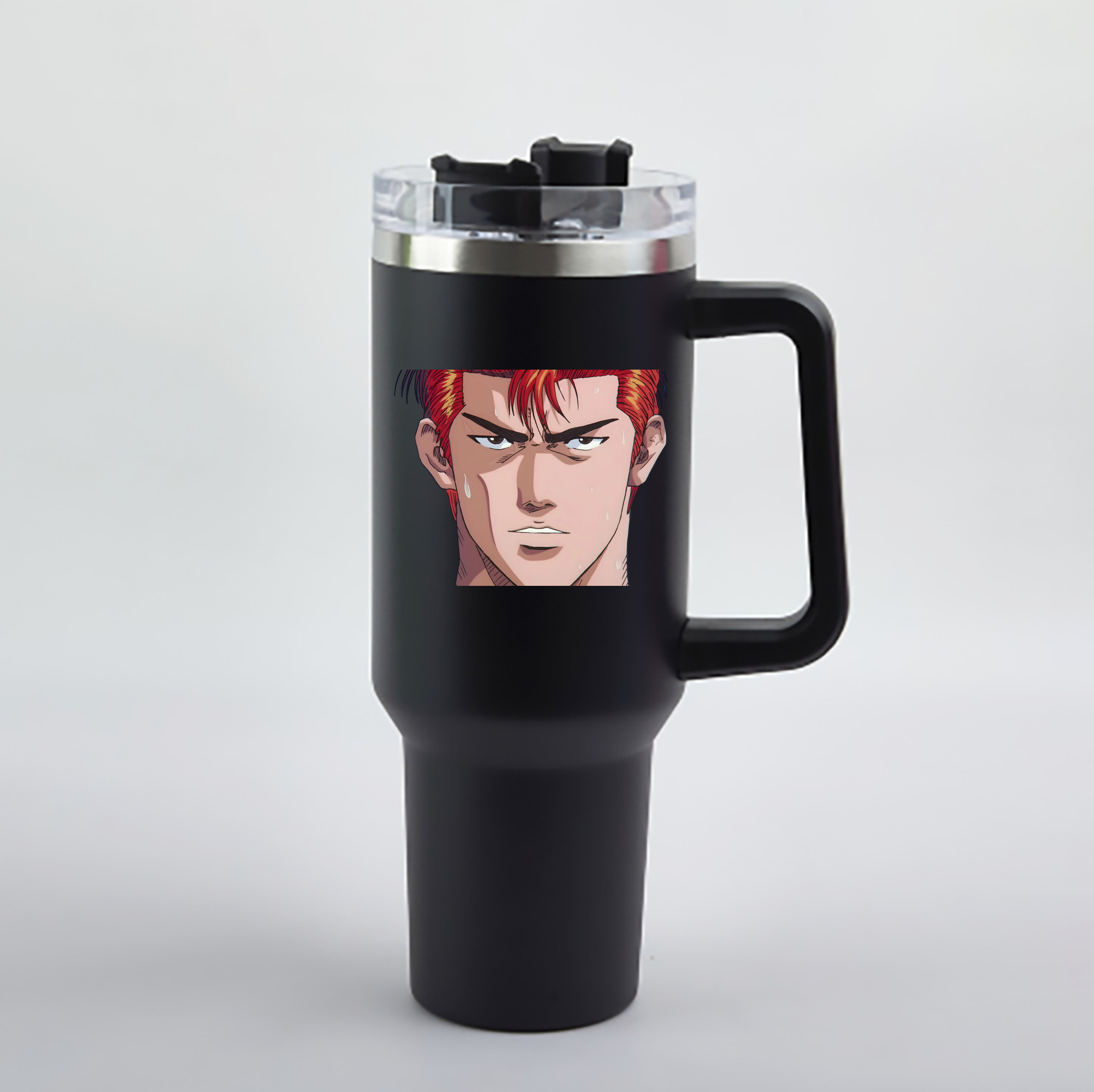 （画像用） SLAM DUNK／スラムダンク 1200mL車用タンブラー - クリスタルステッカー（プラスチックストロー付き）