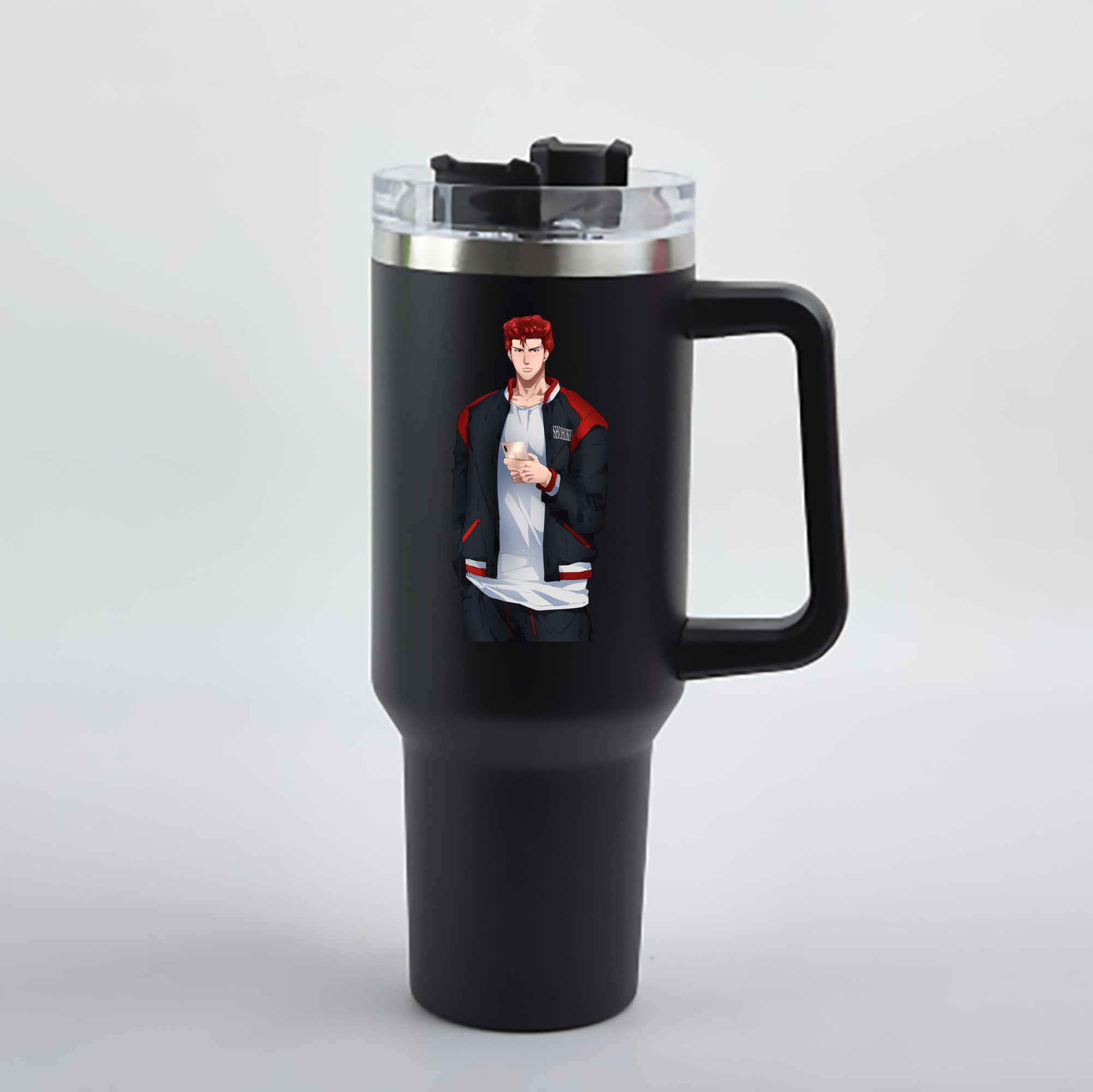 （画像用） SLAM DUNK／スラムダンク 1200mL車用タンブラー - クリスタルステッカー（プラスチックストロー付き）