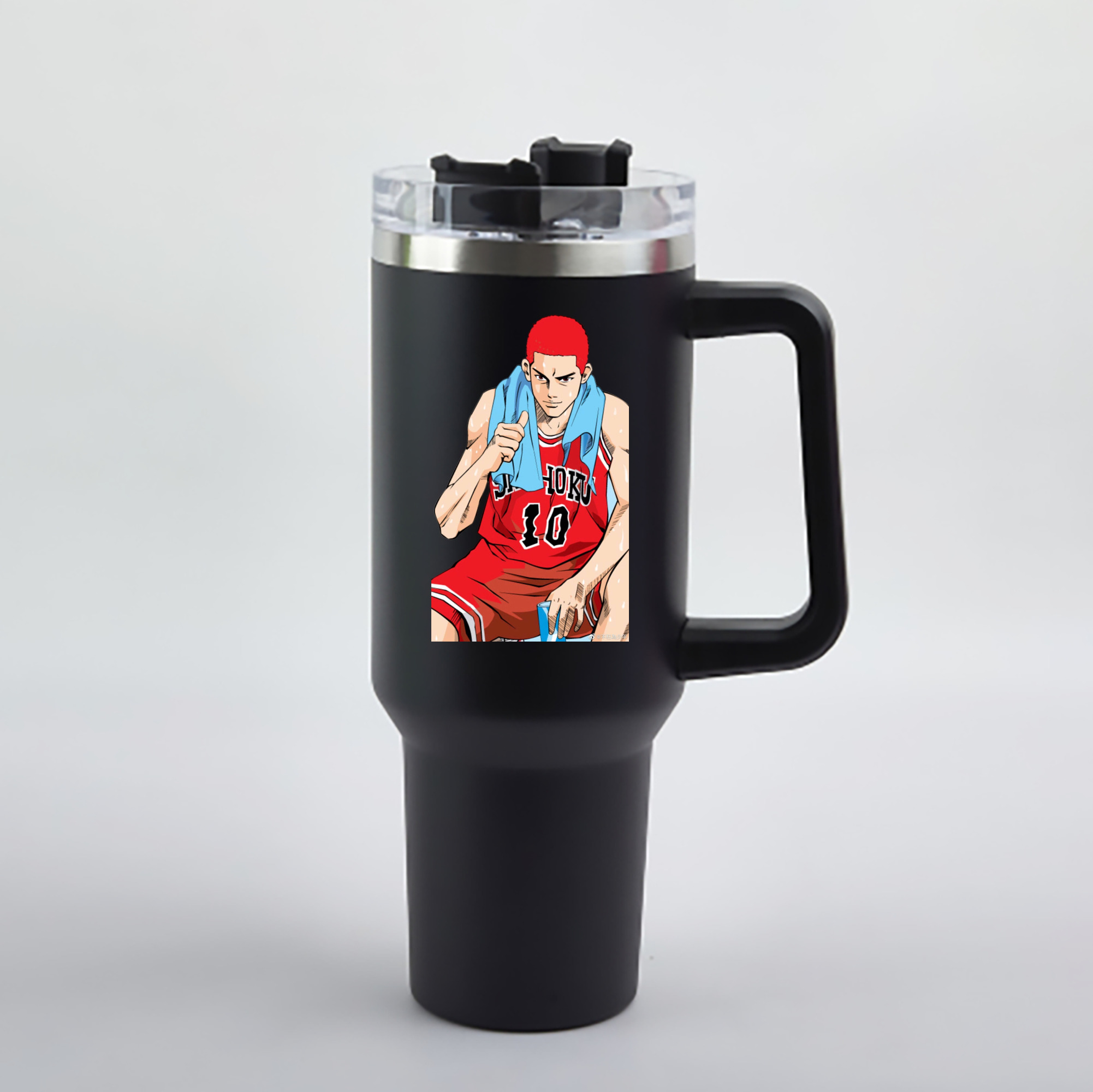 （画像用） SLAM DUNK／スラムダンク 1200mL車用タンブラー - クリスタルステッカー（プラスチックストロー付き）