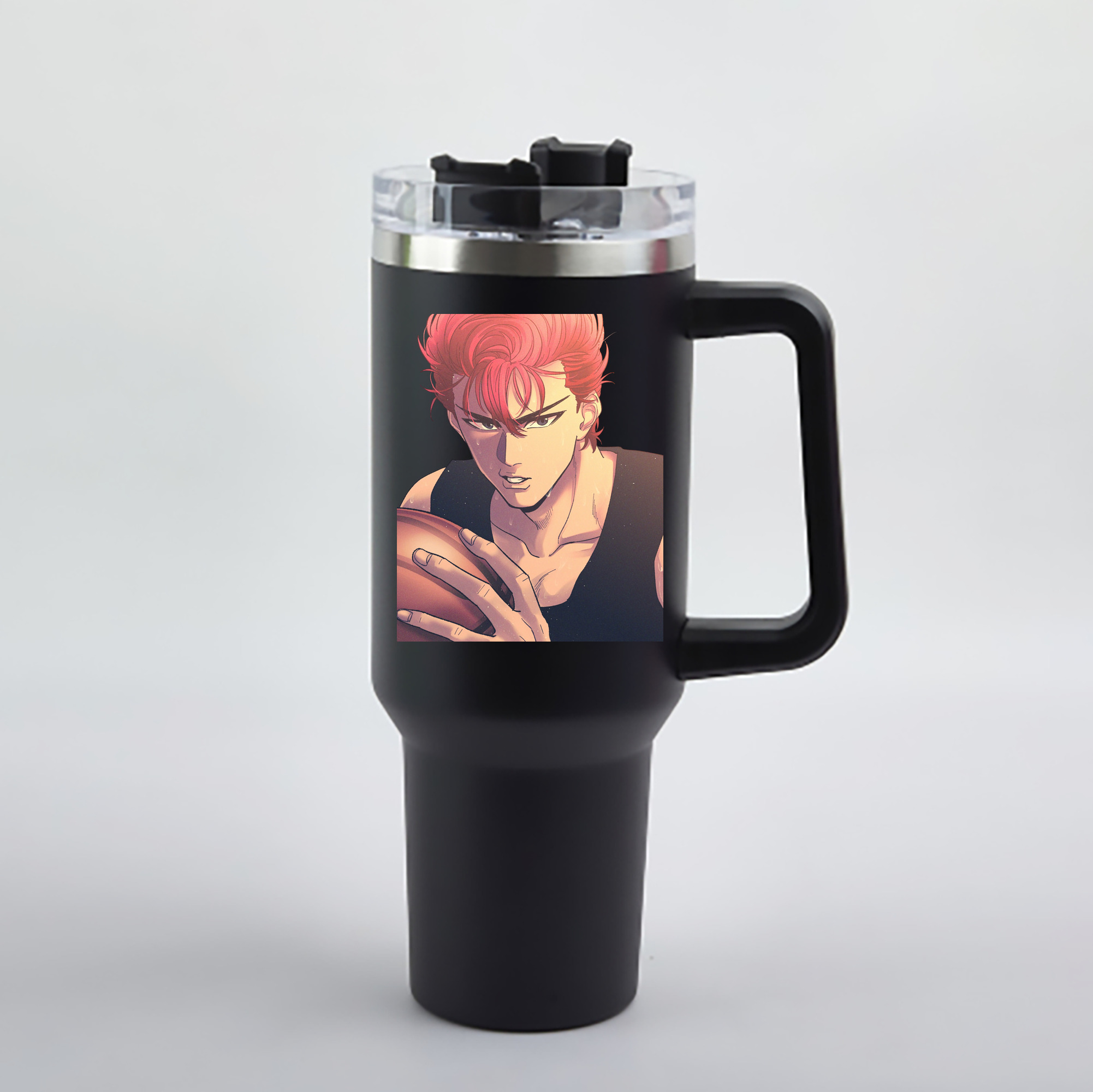 （画像用） SLAM DUNK／スラムダンク 1200mL車用タンブラー - クリスタルステッカー（プラスチックストロー付き）