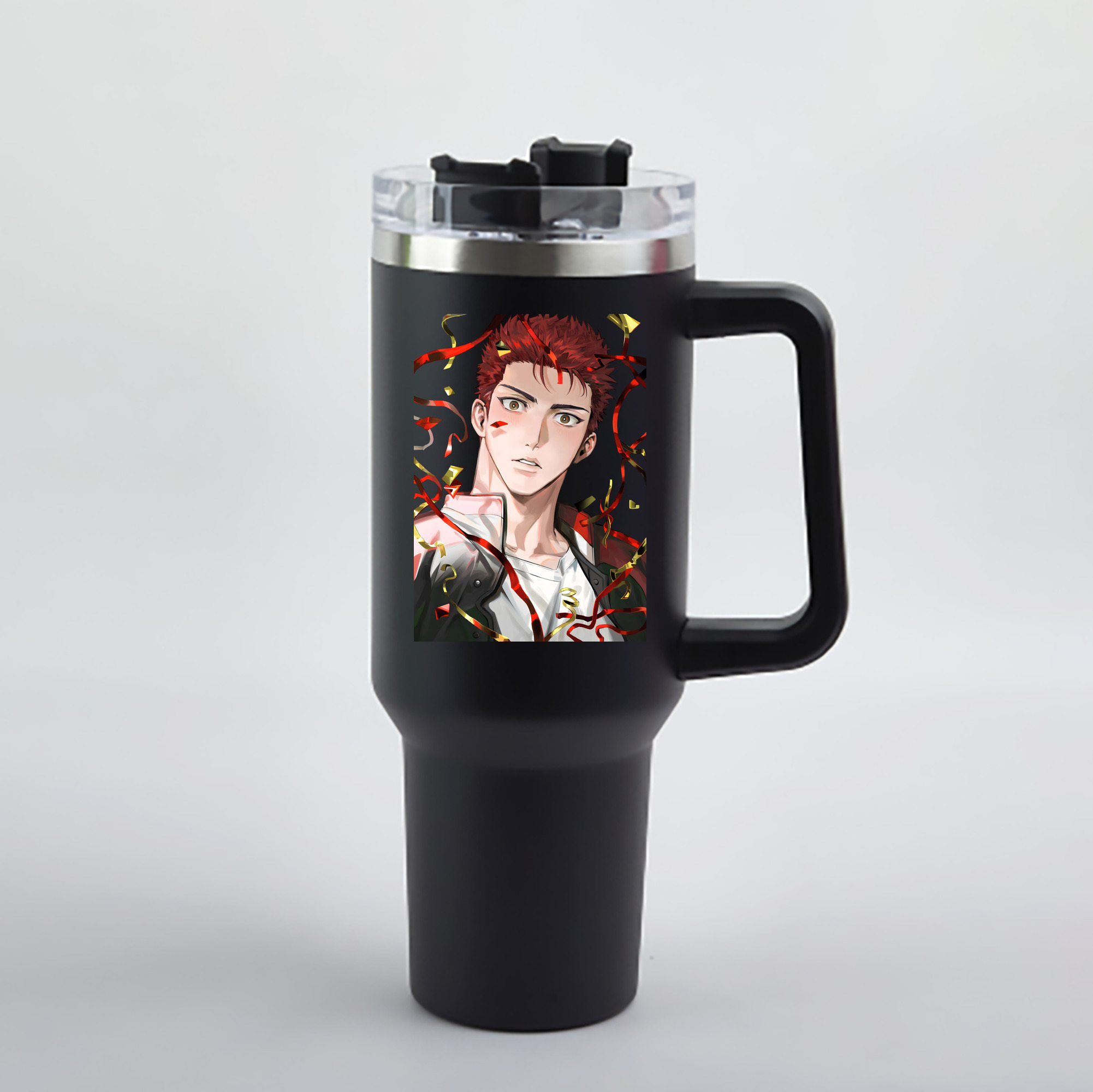 （画像用） SLAM DUNK／スラムダンク 1200mL車用タンブラー - クリスタルステッカー（プラスチックストロー付き）