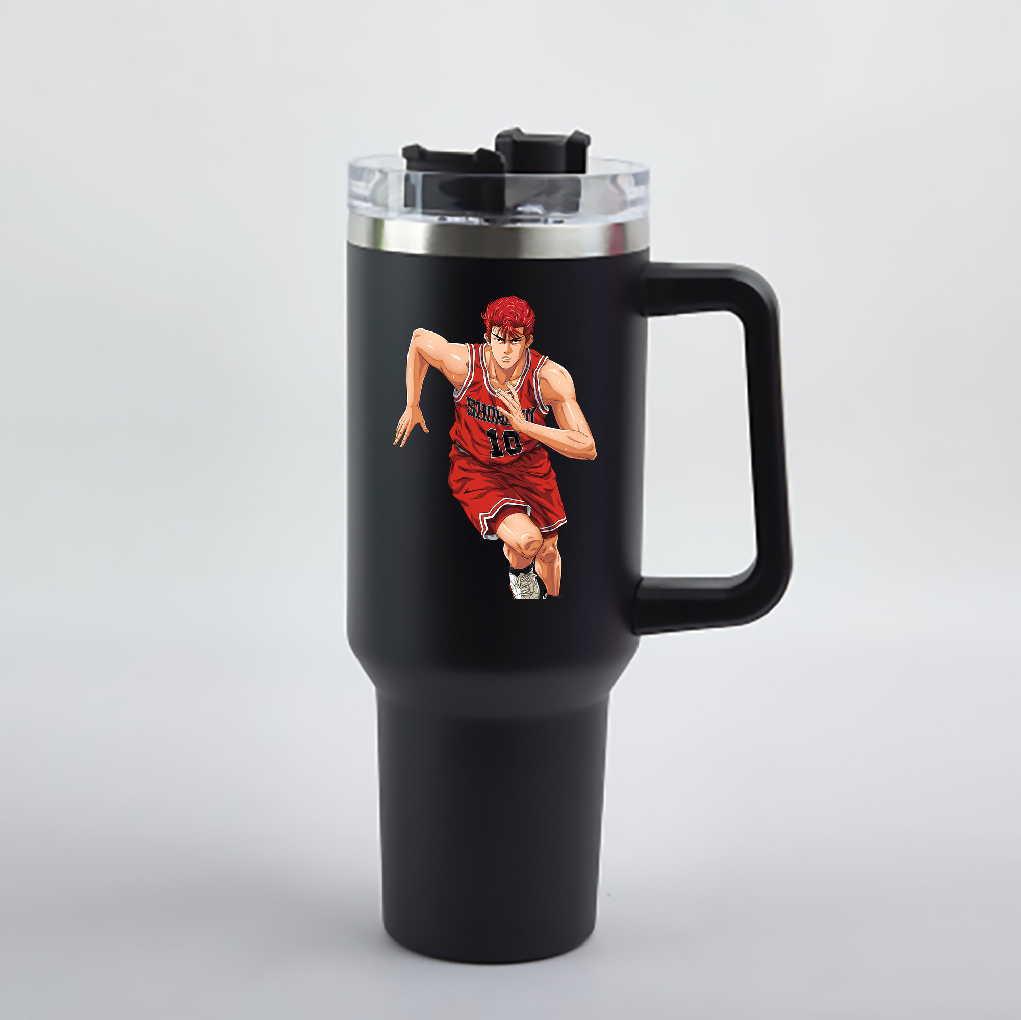 （画像用） SLAM DUNK／スラムダンク 1200mL車用タンブラー - クリスタルステッカー（プラスチックストロー付き）