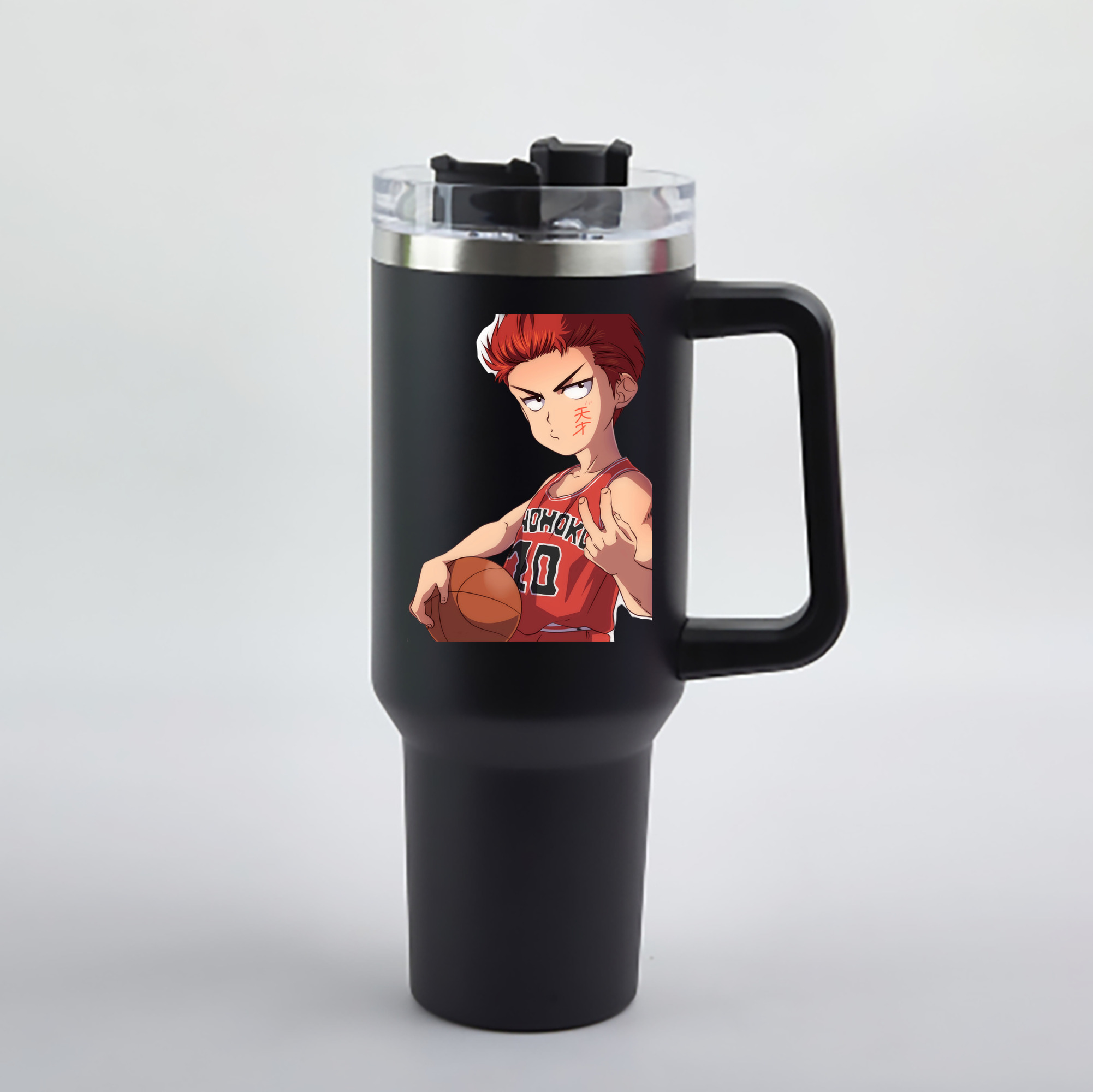 （画像用） SLAM DUNK／スラムダンク 1200mL車用タンブラー - クリスタルステッカー（プラスチックストロー付き）