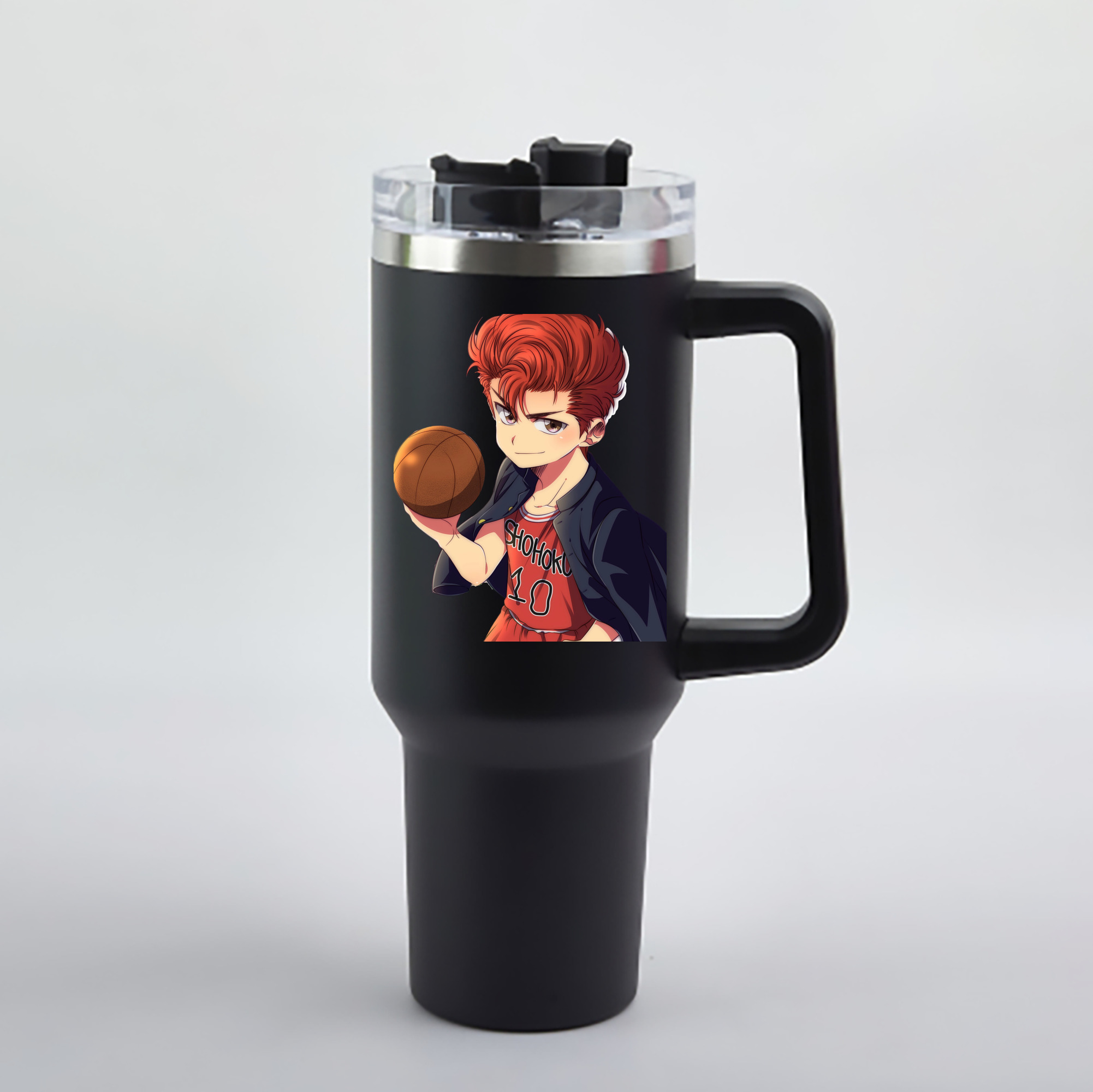（画像用） SLAM DUNK／スラムダンク 1200mL車用タンブラー - クリスタルステッカー（プラスチックストロー付き）