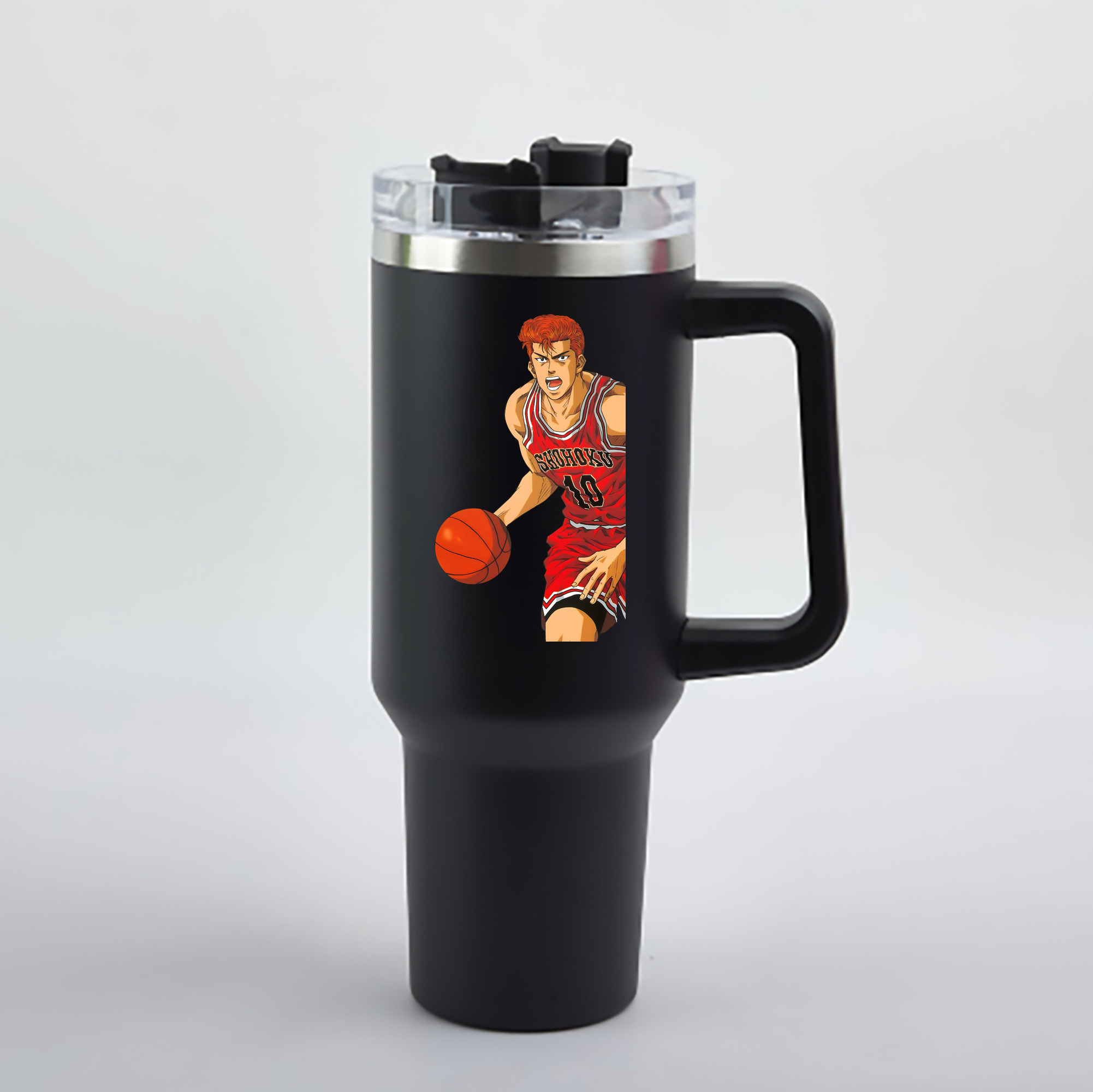 （画像用） SLAM DUNK／スラムダンク 1200mL車用タンブラー - クリスタルステッカー（プラスチックストロー付き）