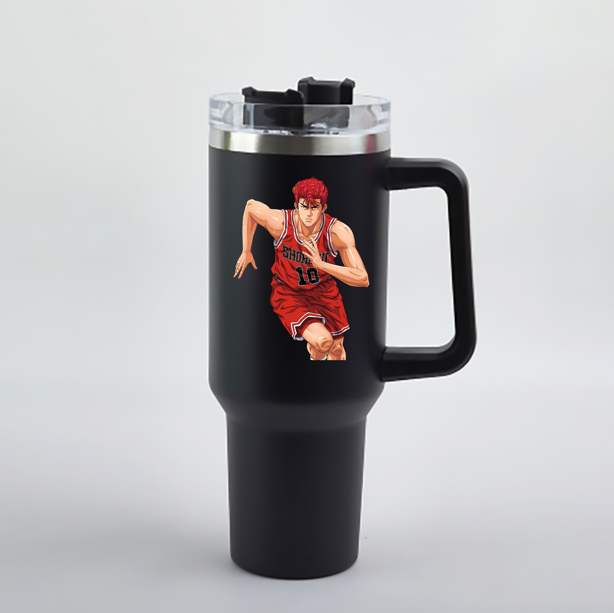 （画像用） SLAM DUNK／スラムダンク 1200mL車用タンブラー - クリスタルステッカー（プラスチックストロー付き）