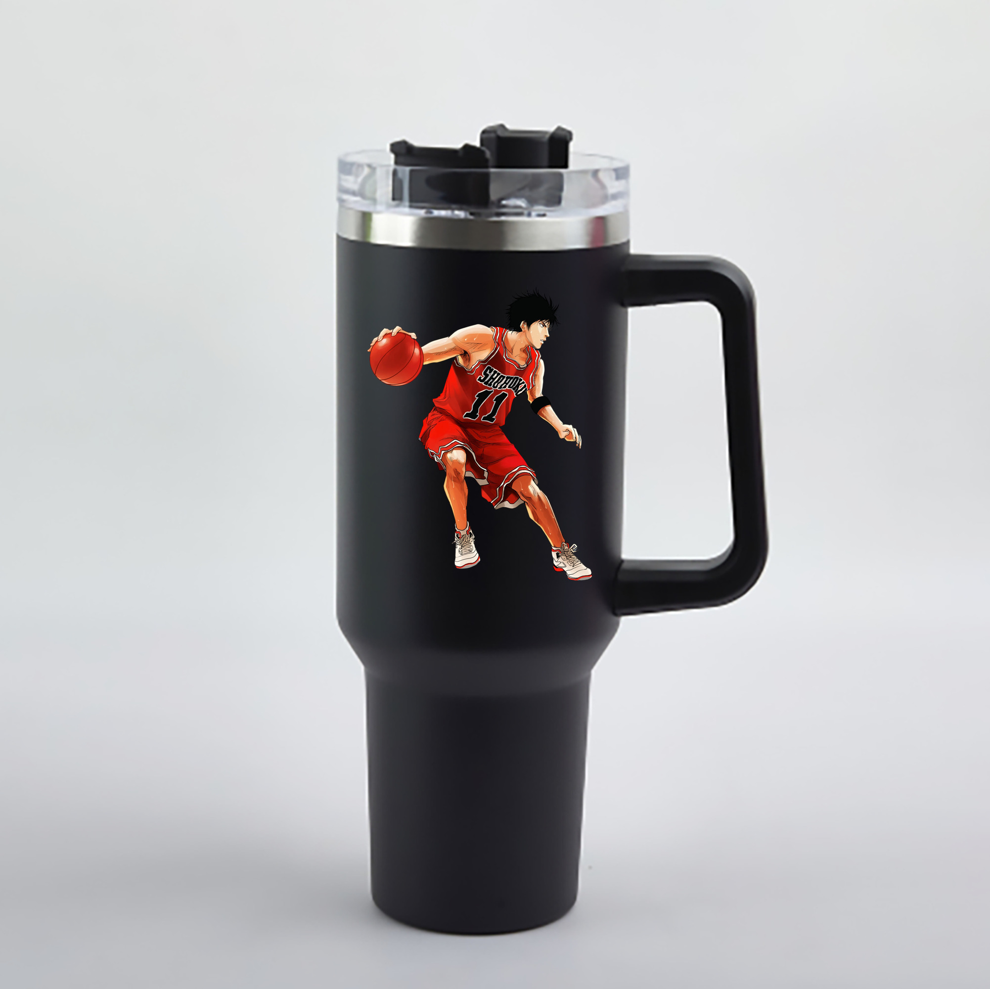 （画像用） SLAM DUNK／スラムダンク 1200mL車用タンブラー - クリスタルステッカー（プラスチックストロー付き）