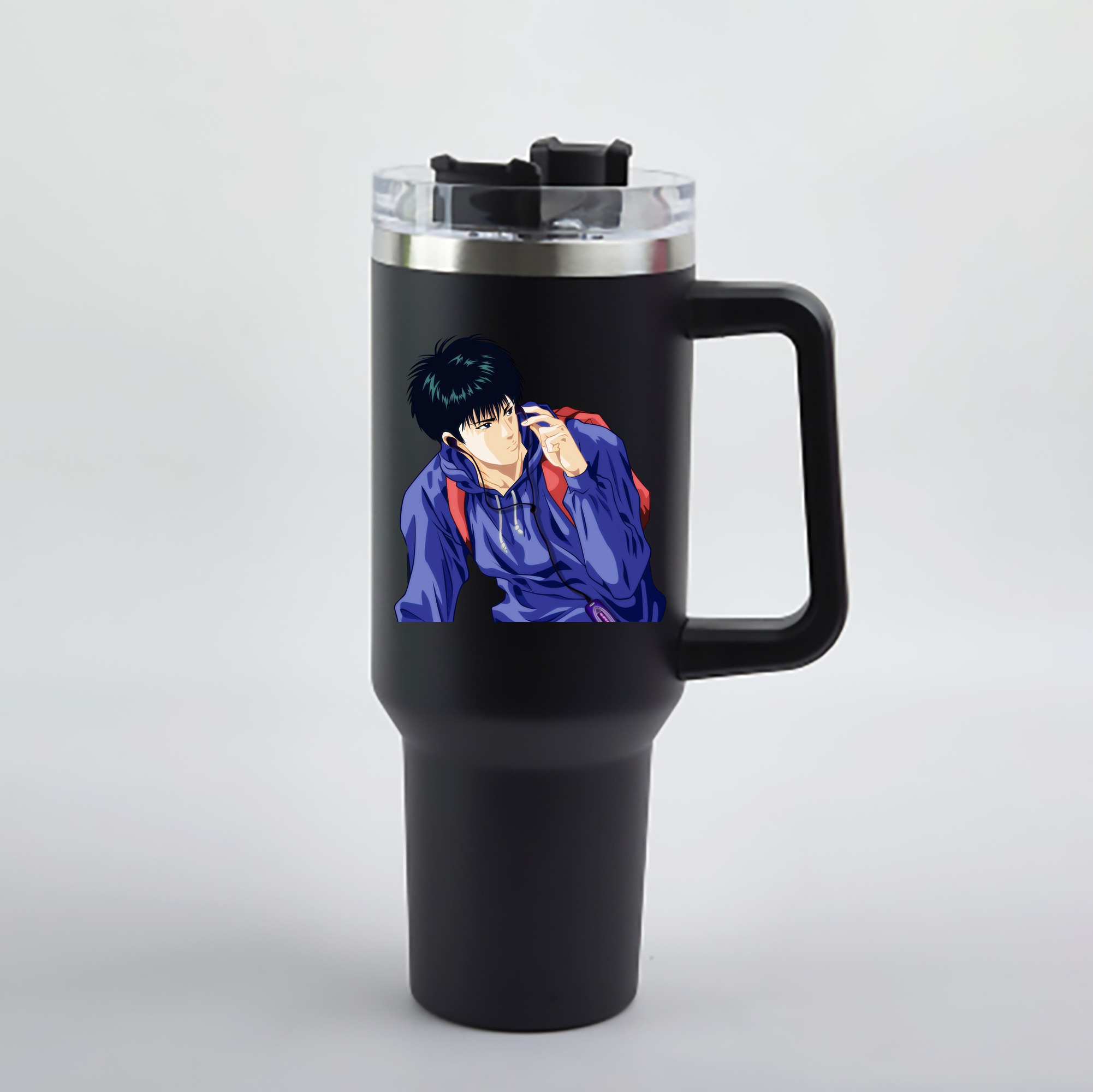 （画像用） SLAM DUNK／スラムダンク 1200mL車用タンブラー - クリスタルステッカー（プラスチックストロー付き）