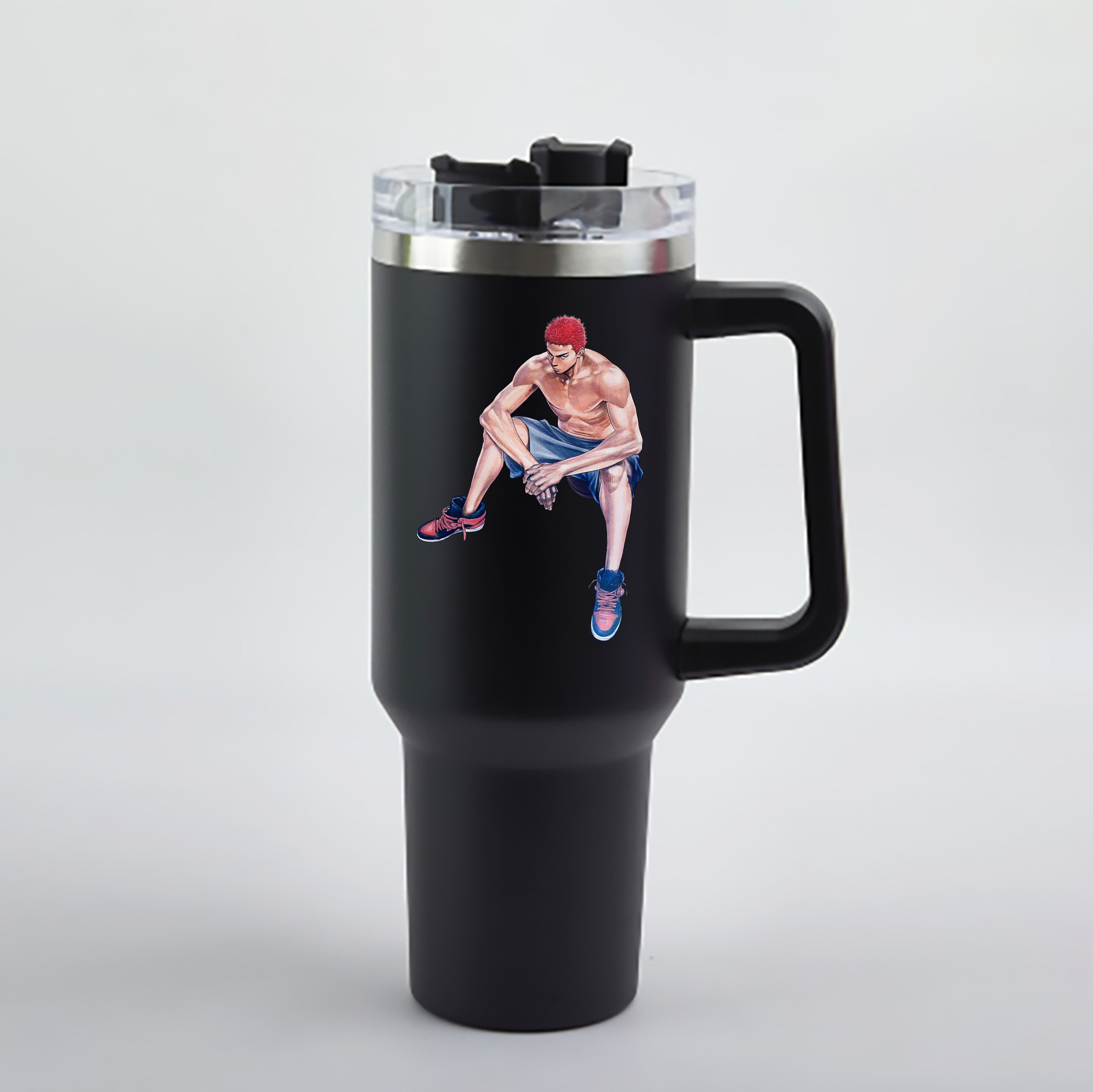 （画像用） SLAM DUNK／スラムダンク 1200mL車用タンブラー - クリスタルステッカー（プラスチックストロー付き）