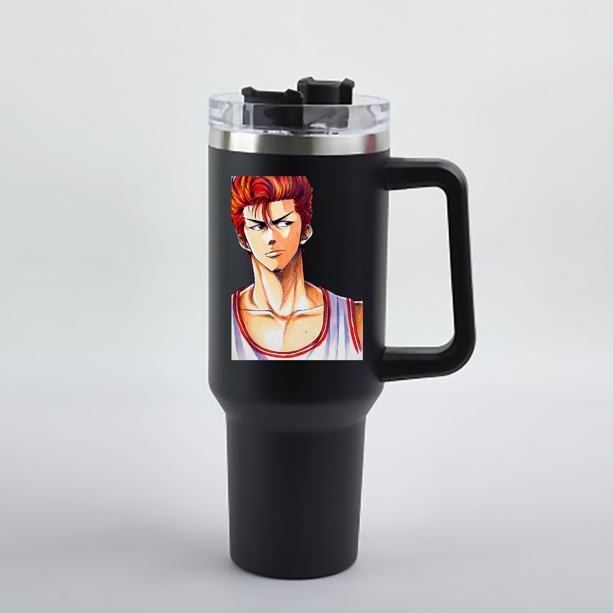 （画像用） SLAM DUNK／スラムダンク 1200mL車用タンブラー - クリスタルステッカー（プラスチックストロー付き）