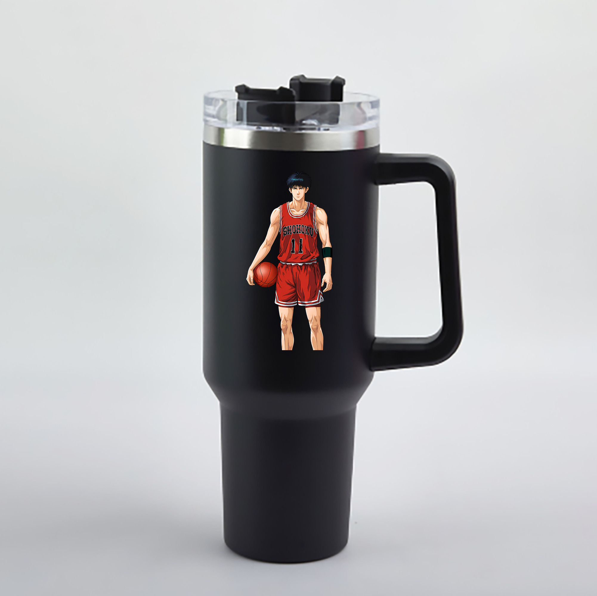 （画像用） SLAM DUNK／スラムダンク 1200mL車用タンブラー - クリスタルステッカー（プラスチックストロー付き）