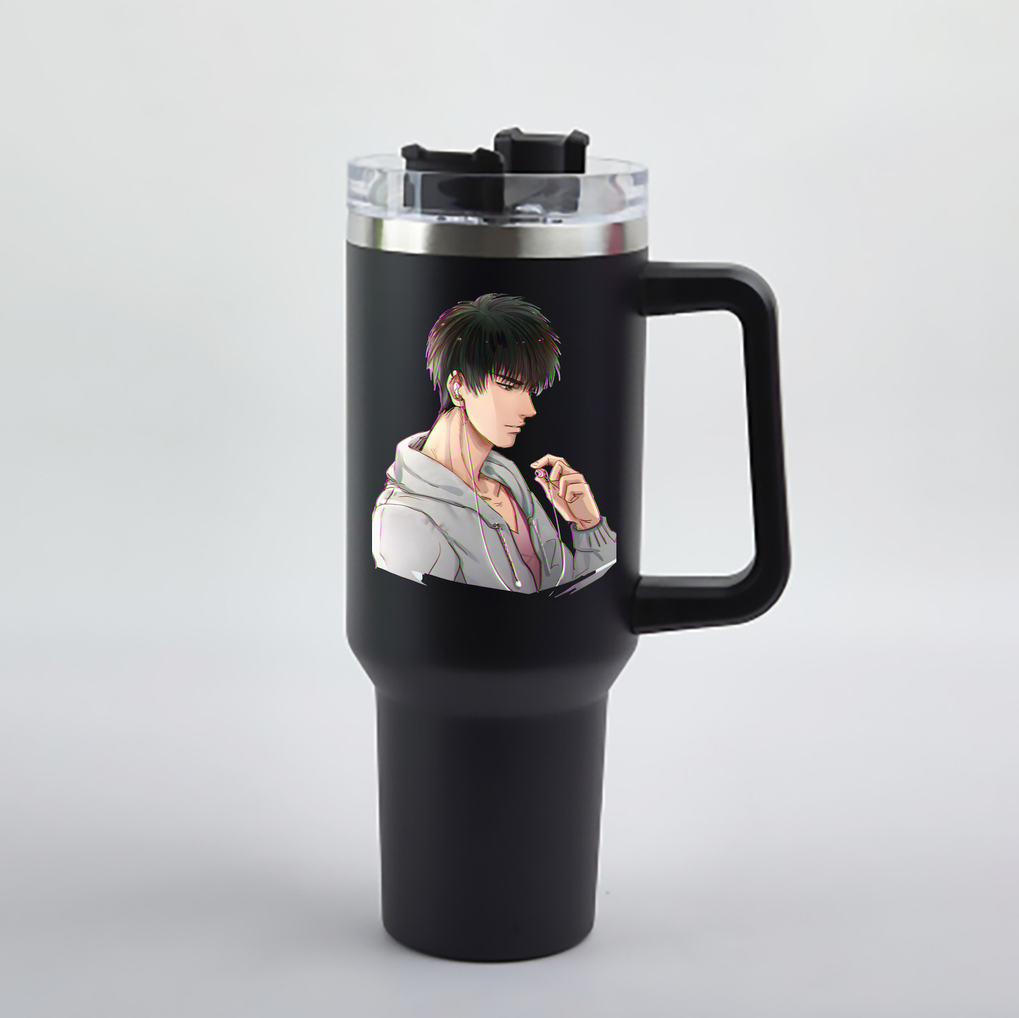 （画像用） SLAM DUNK／スラムダンク 1200mL車用タンブラー - クリスタルステッカー（プラスチックストロー付き）