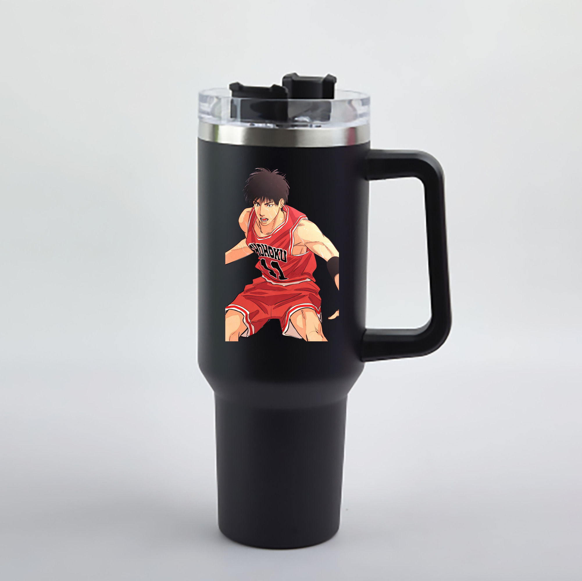 （画像用） SLAM DUNK／スラムダンク 1200mL車用タンブラー - クリスタルステッカー（プラスチックストロー付き）