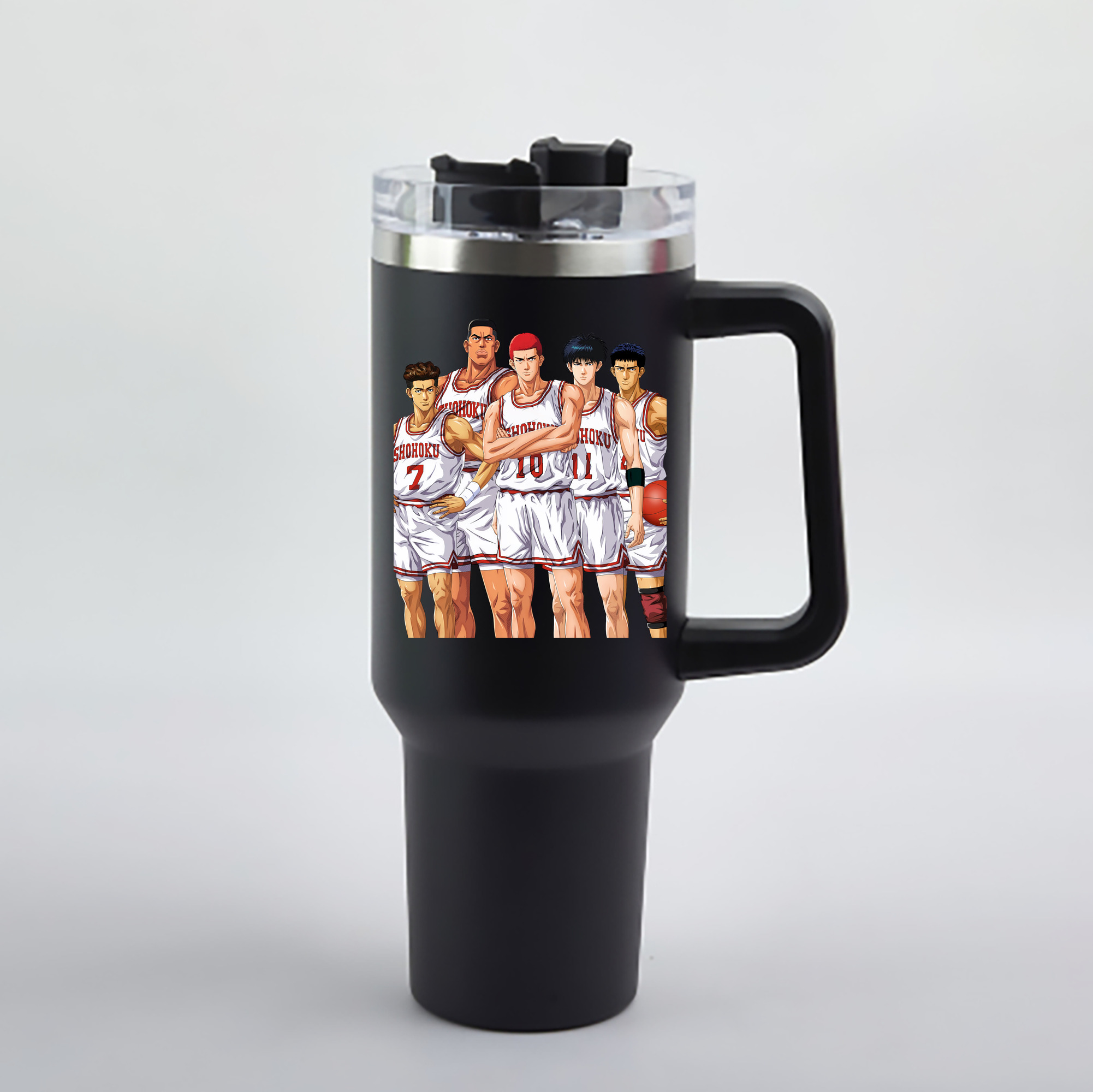 （画像用） SLAM DUNK／スラムダンク 1200mL車用タンブラー - クリスタルステッカー（プラスチックストロー付き）