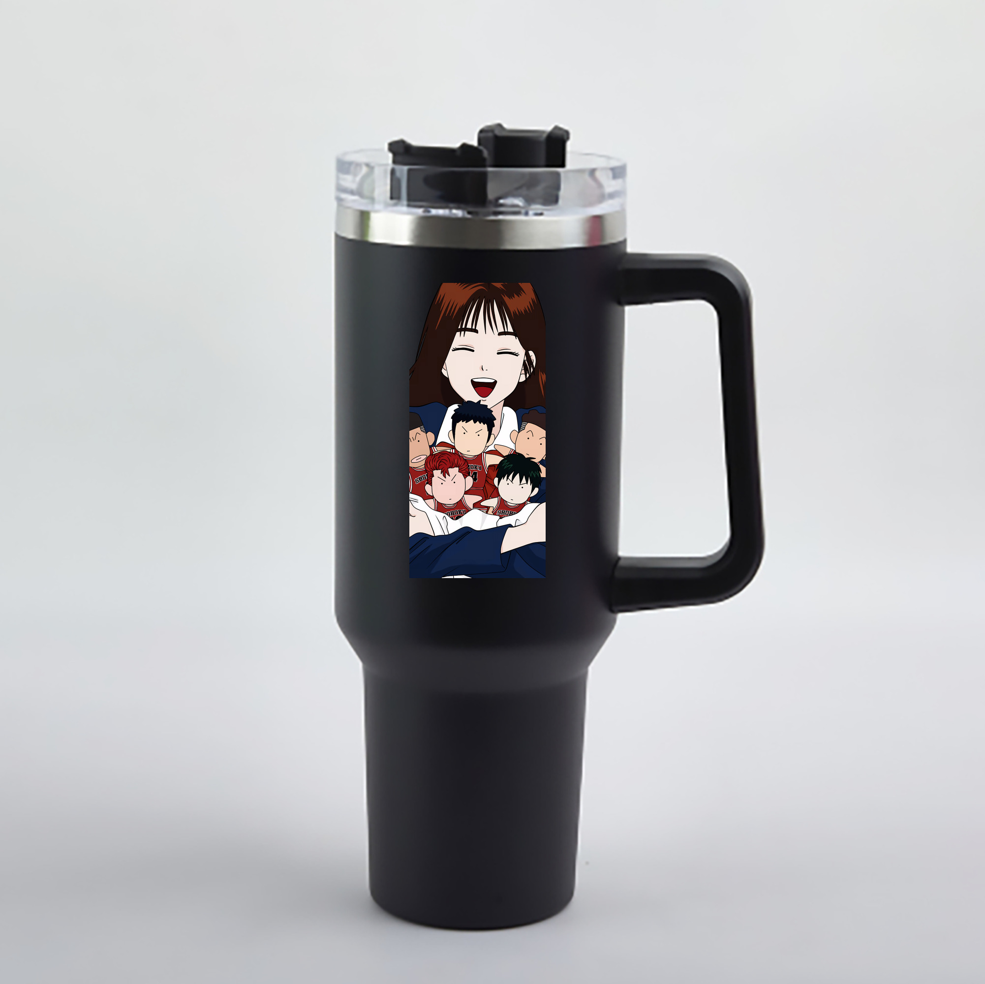 （画像用） SLAM DUNK／スラムダンク 1200mL車用タンブラー - クリスタルステッカー（プラスチックストロー付き）