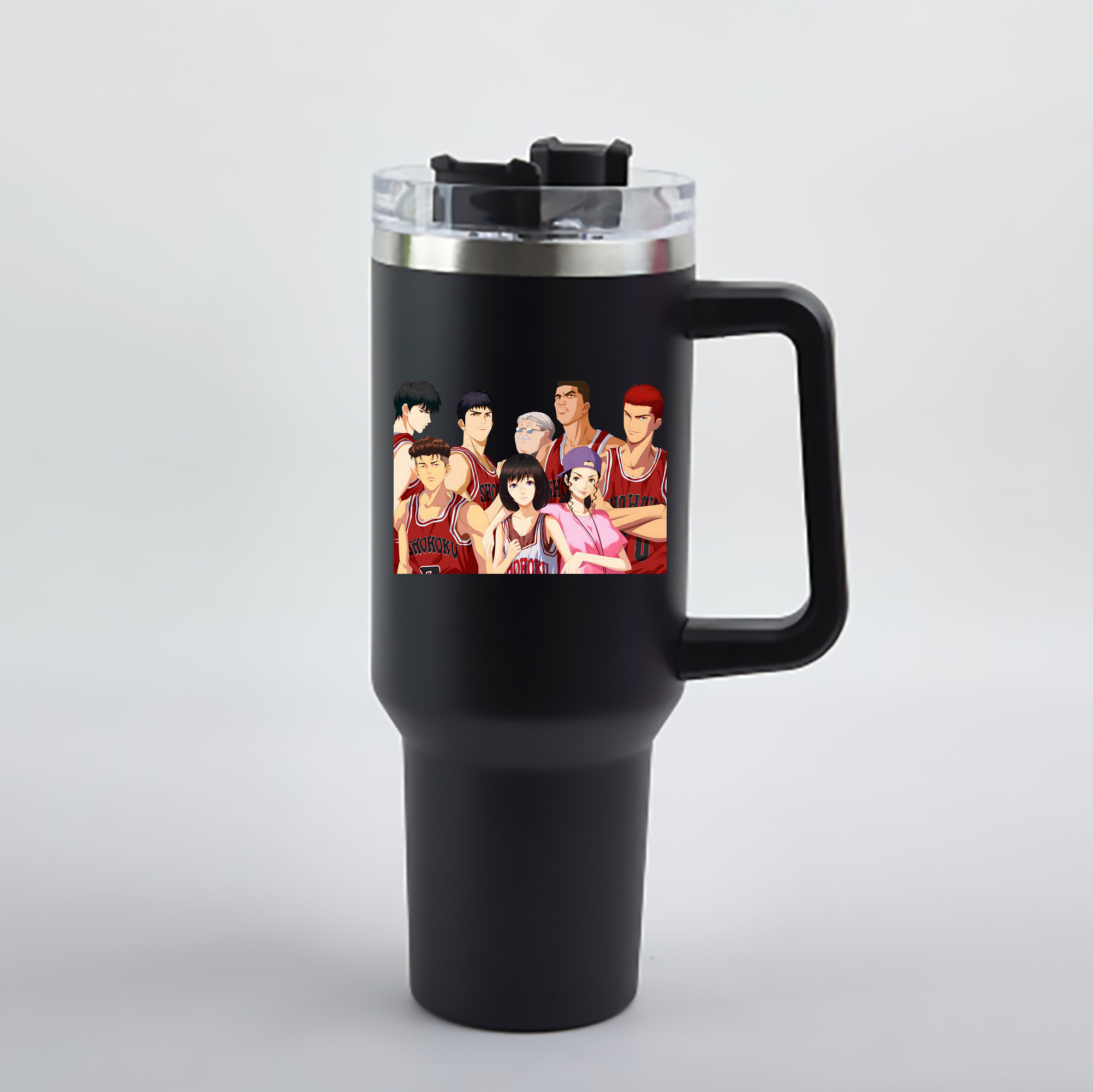 （画像用） SLAM DUNK／スラムダンク 1200mL車用タンブラー - クリスタルステッカー（プラスチックストロー付き）