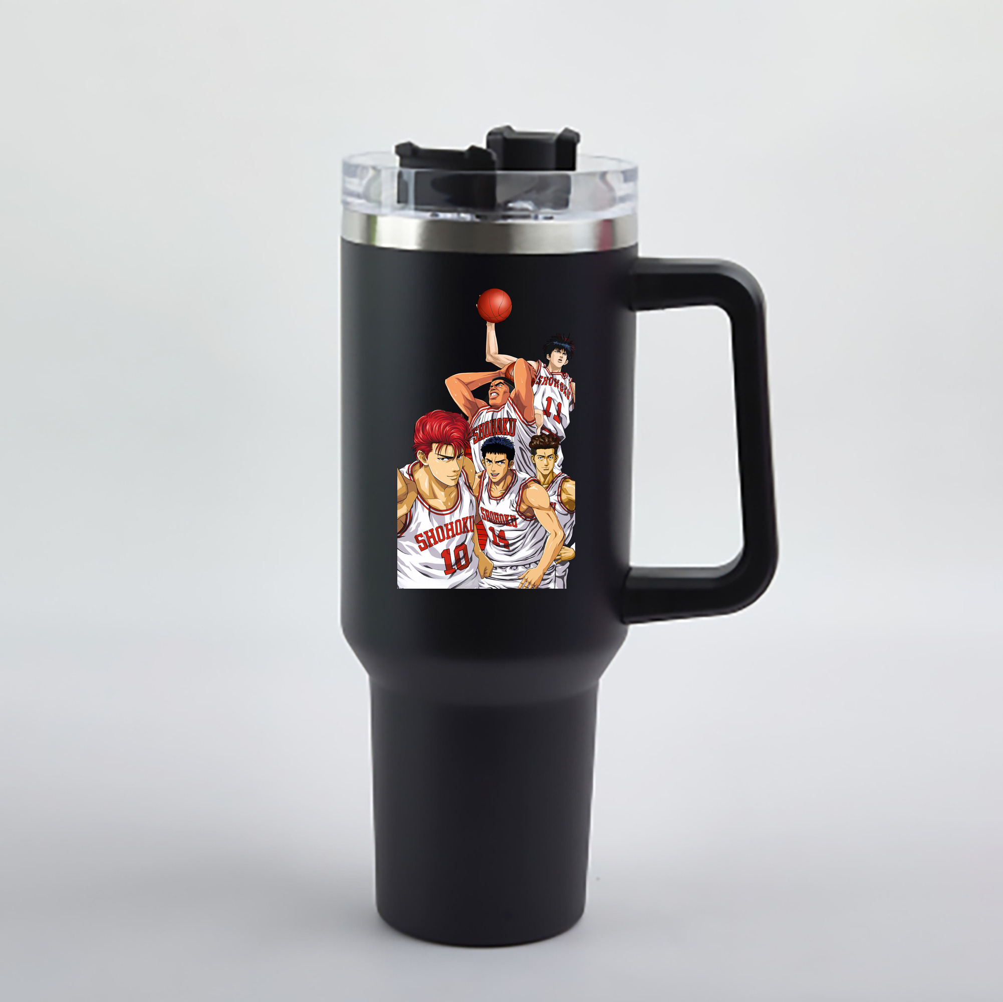 （画像用） SLAM DUNK／スラムダンク 1200mL車用タンブラー - クリスタルステッカー（プラスチックストロー付き）