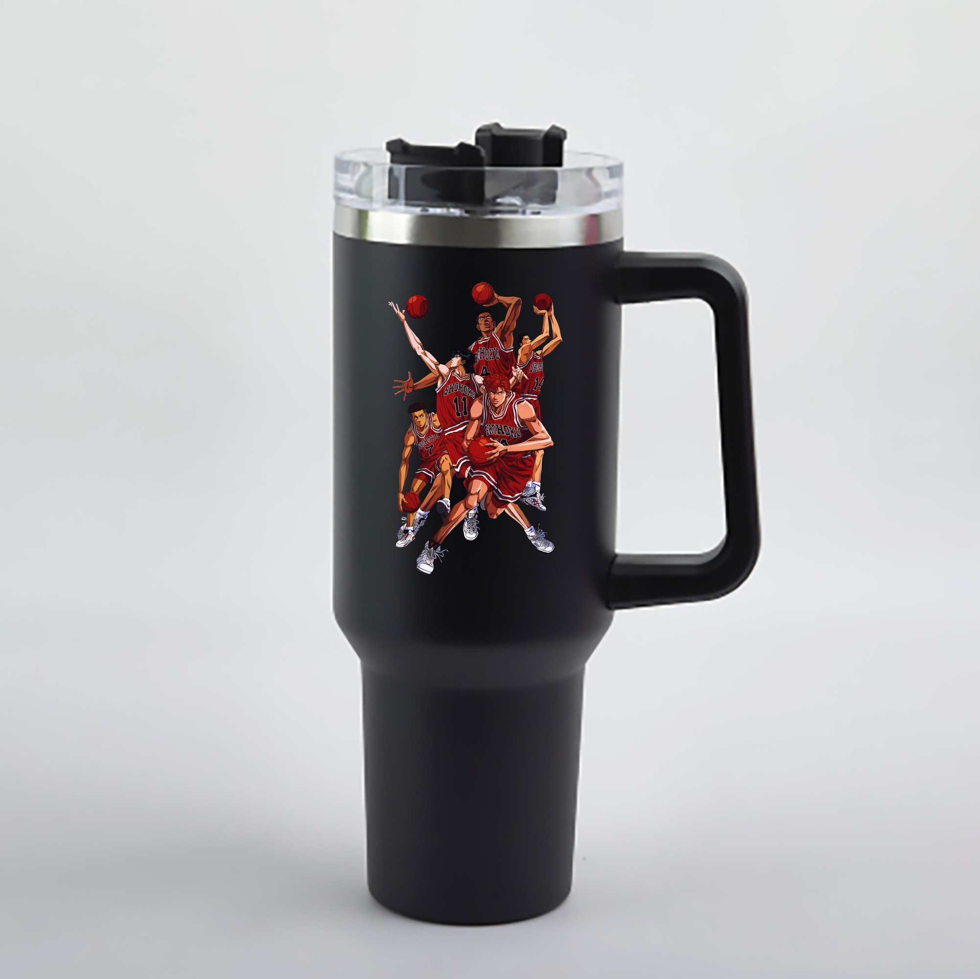 （画像用） SLAM DUNK／スラムダンク 1200mL車用タンブラー - クリスタルステッカー（プラスチックストロー付き）