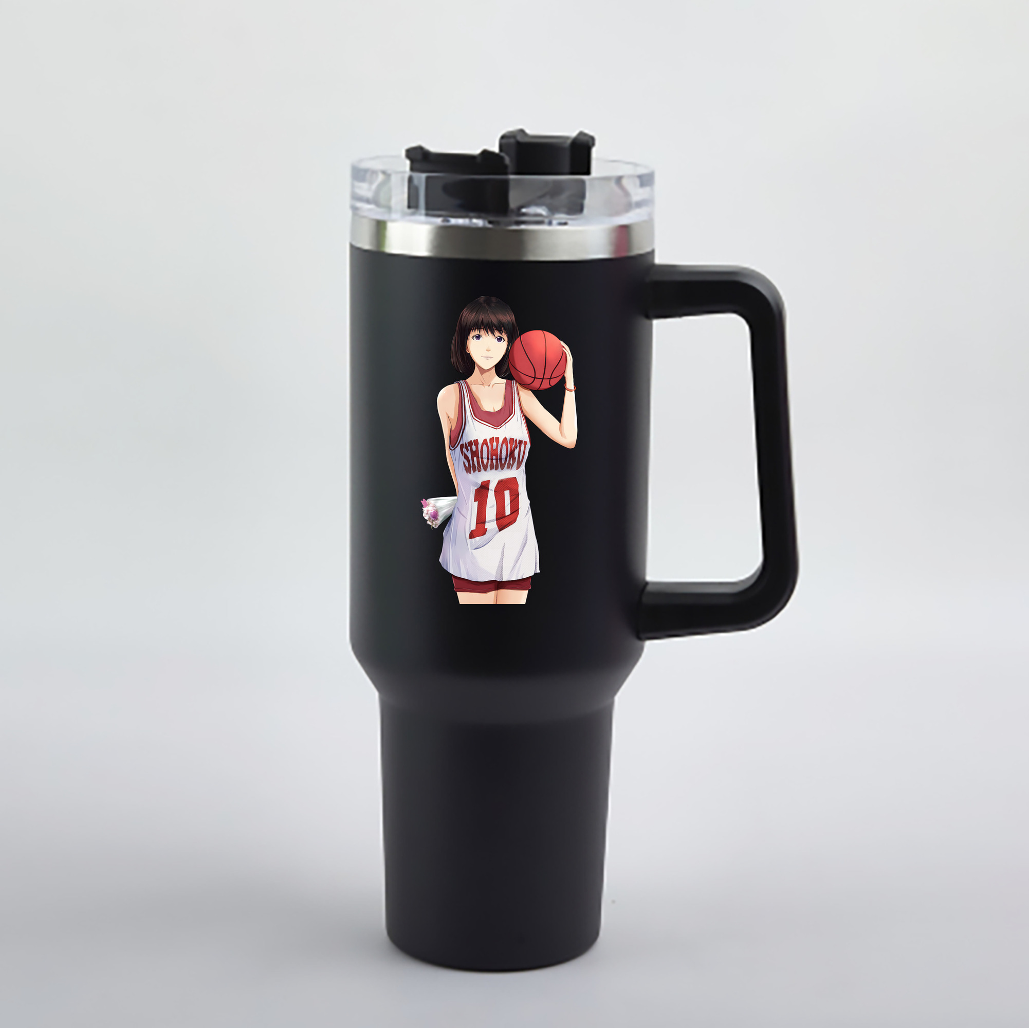 （画像用） SLAM DUNK／スラムダンク 1200mL車用タンブラー - クリスタルステッカー（プラスチックストロー付き）