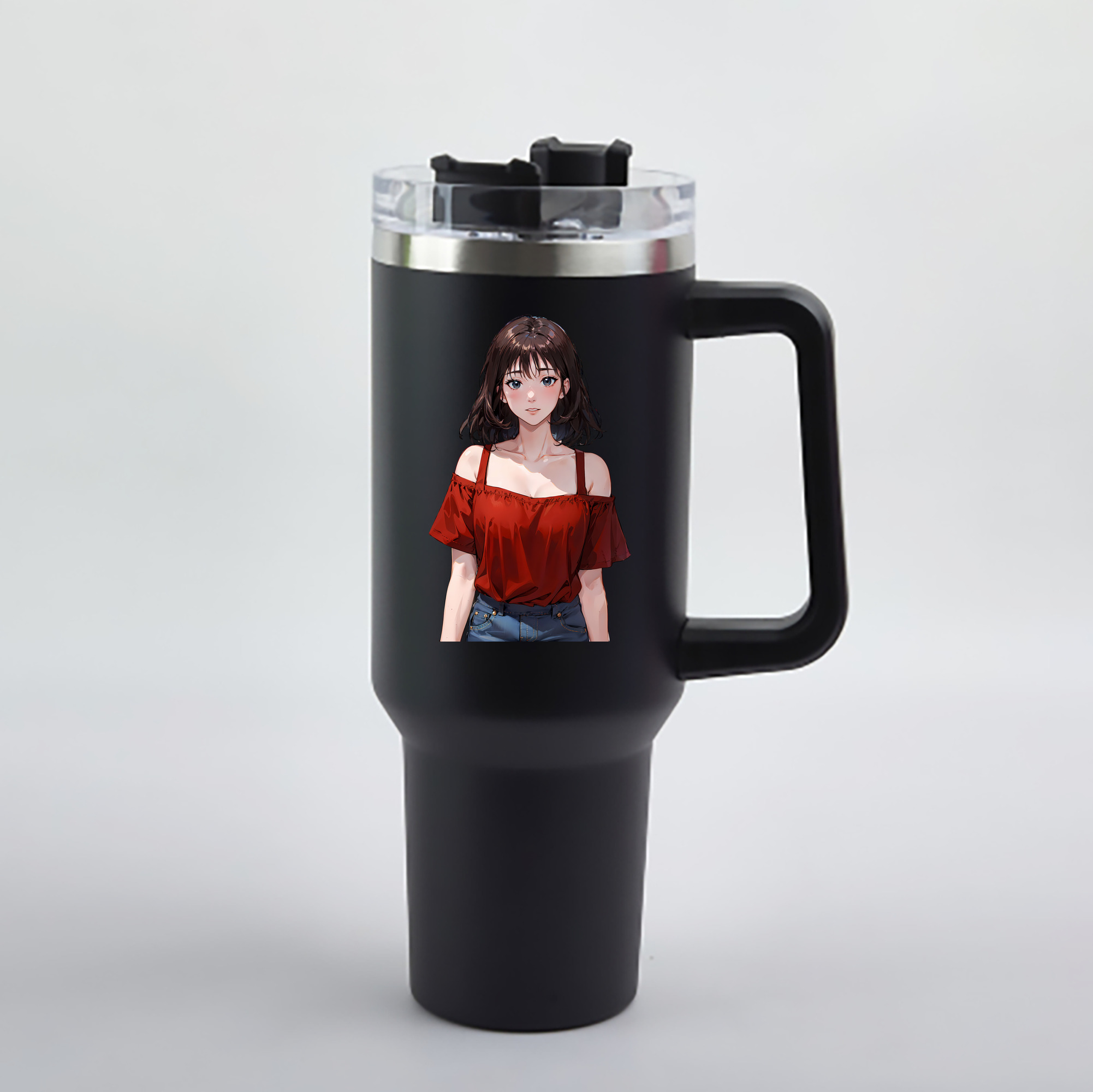 （画像用） SLAM DUNK／スラムダンク 1200mL車用タンブラー - クリスタルステッカー（プラスチックストロー付き）