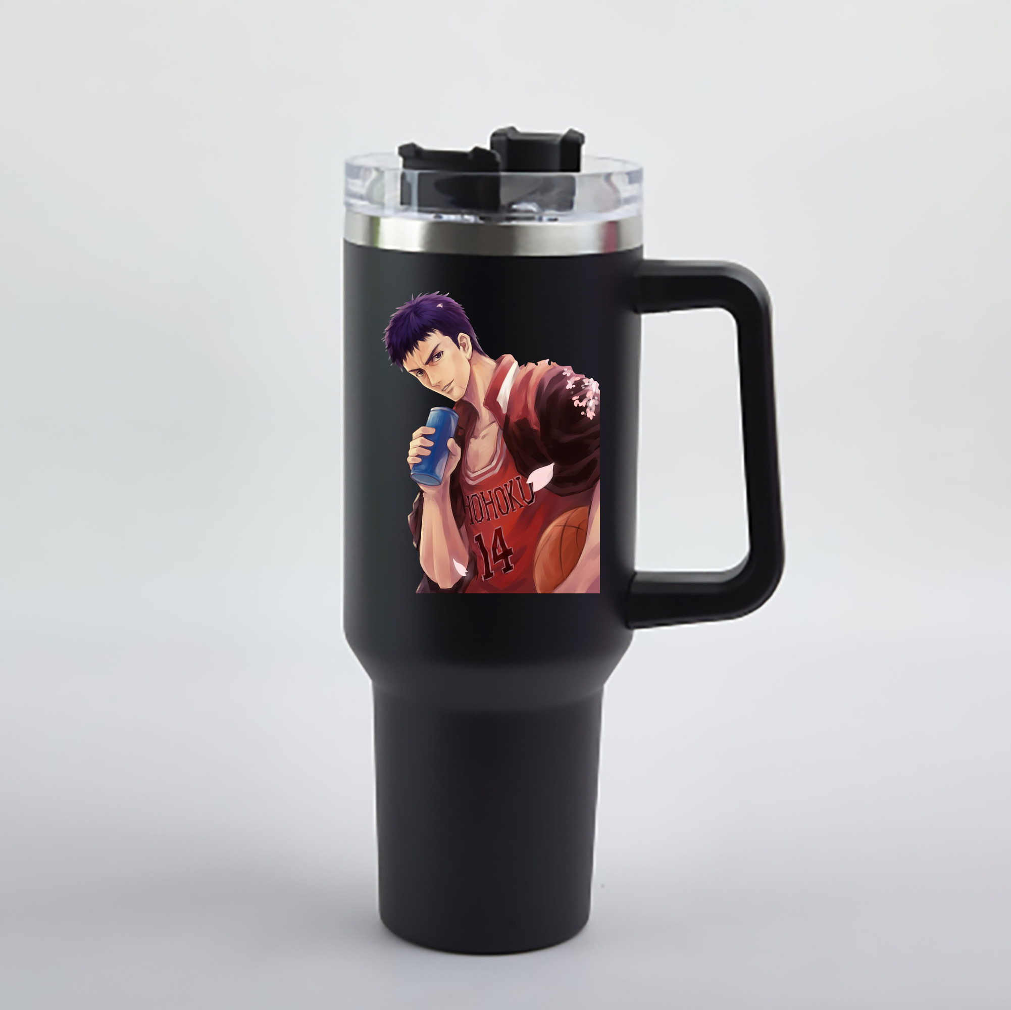 （画像用） SLAM DUNK／スラムダンク 1200mL車用タンブラー - クリスタルステッカー（プラスチックストロー付き）