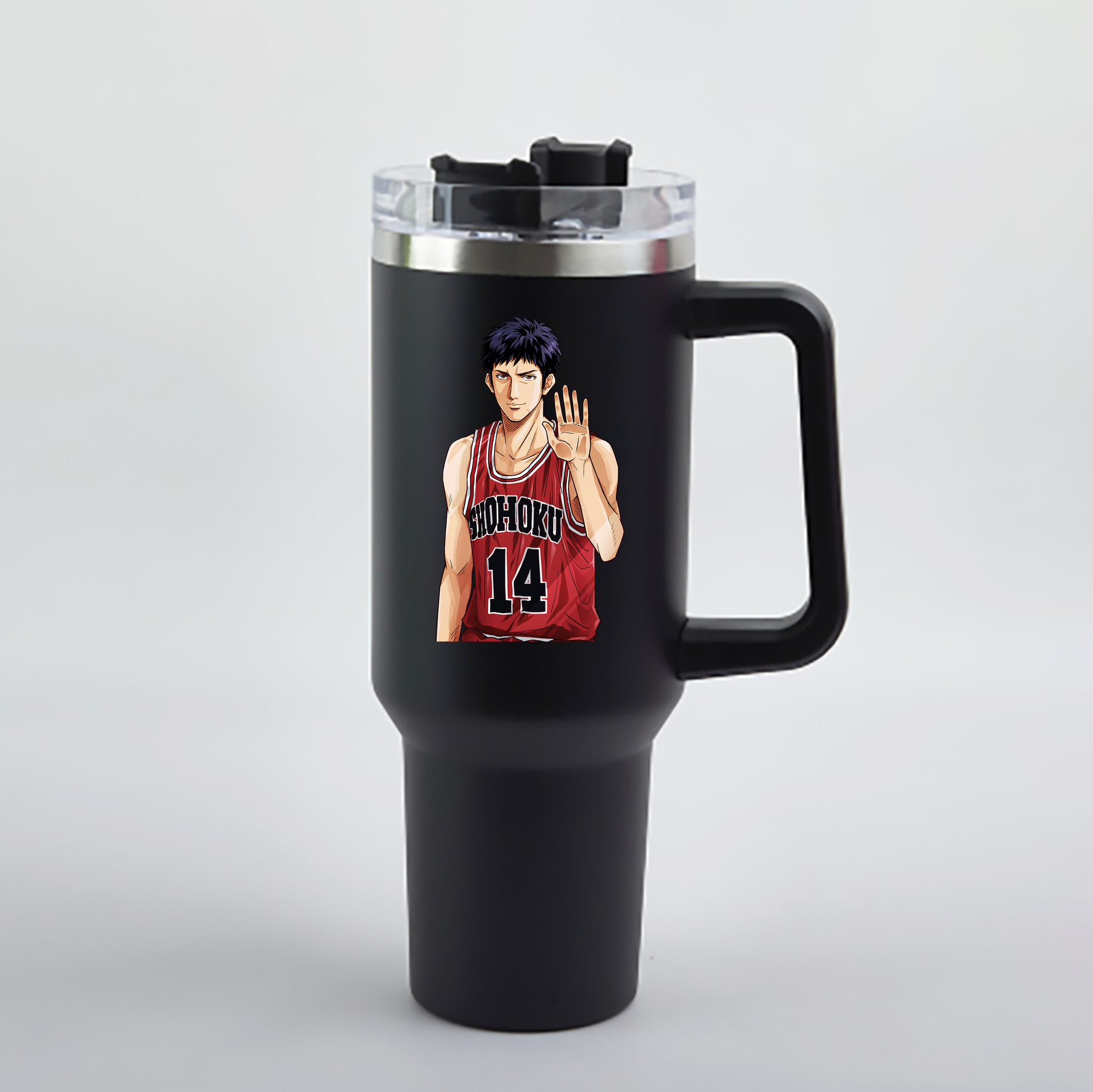 （画像用） SLAM DUNK／スラムダンク 1200mL車用タンブラー - クリスタルステッカー（プラスチックストロー付き）