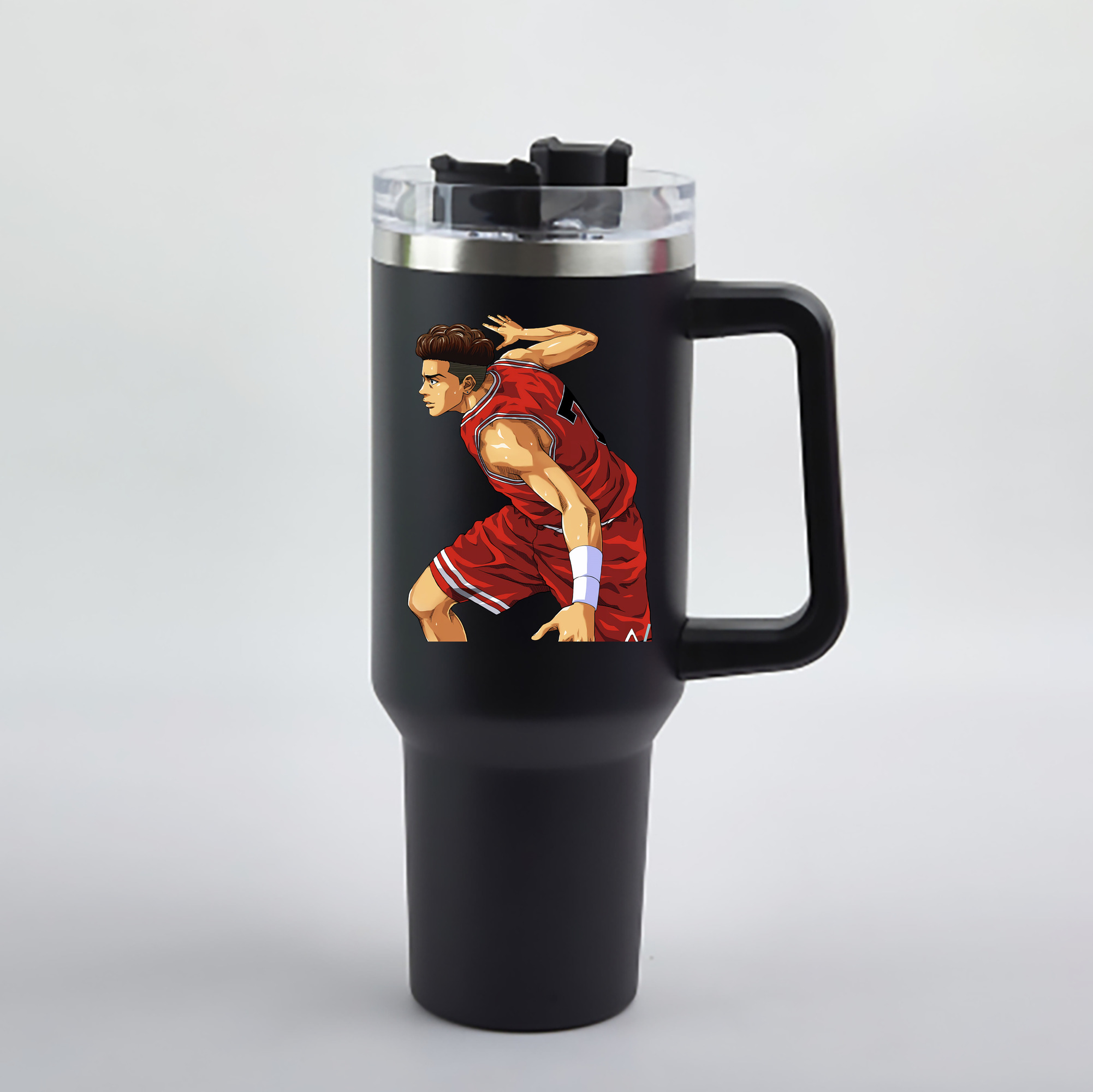 （画像用） SLAM DUNK／スラムダンク 1200mL車用タンブラー - クリスタルステッカー（プラスチックストロー付き）