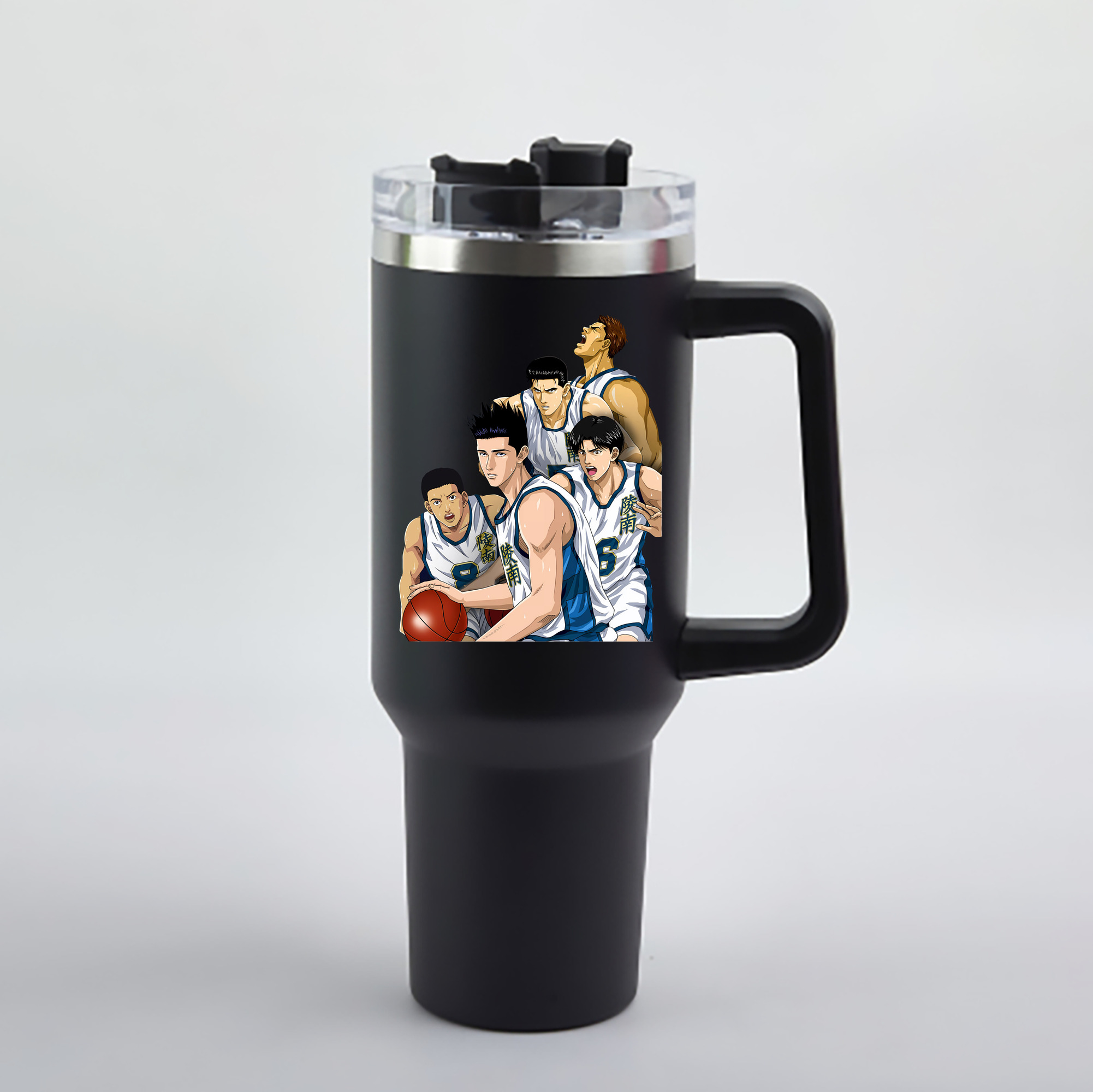 （画像用） SLAM DUNK／スラムダンク 1200mL車用タンブラー - クリスタルステッカー（プラスチックストロー付き）