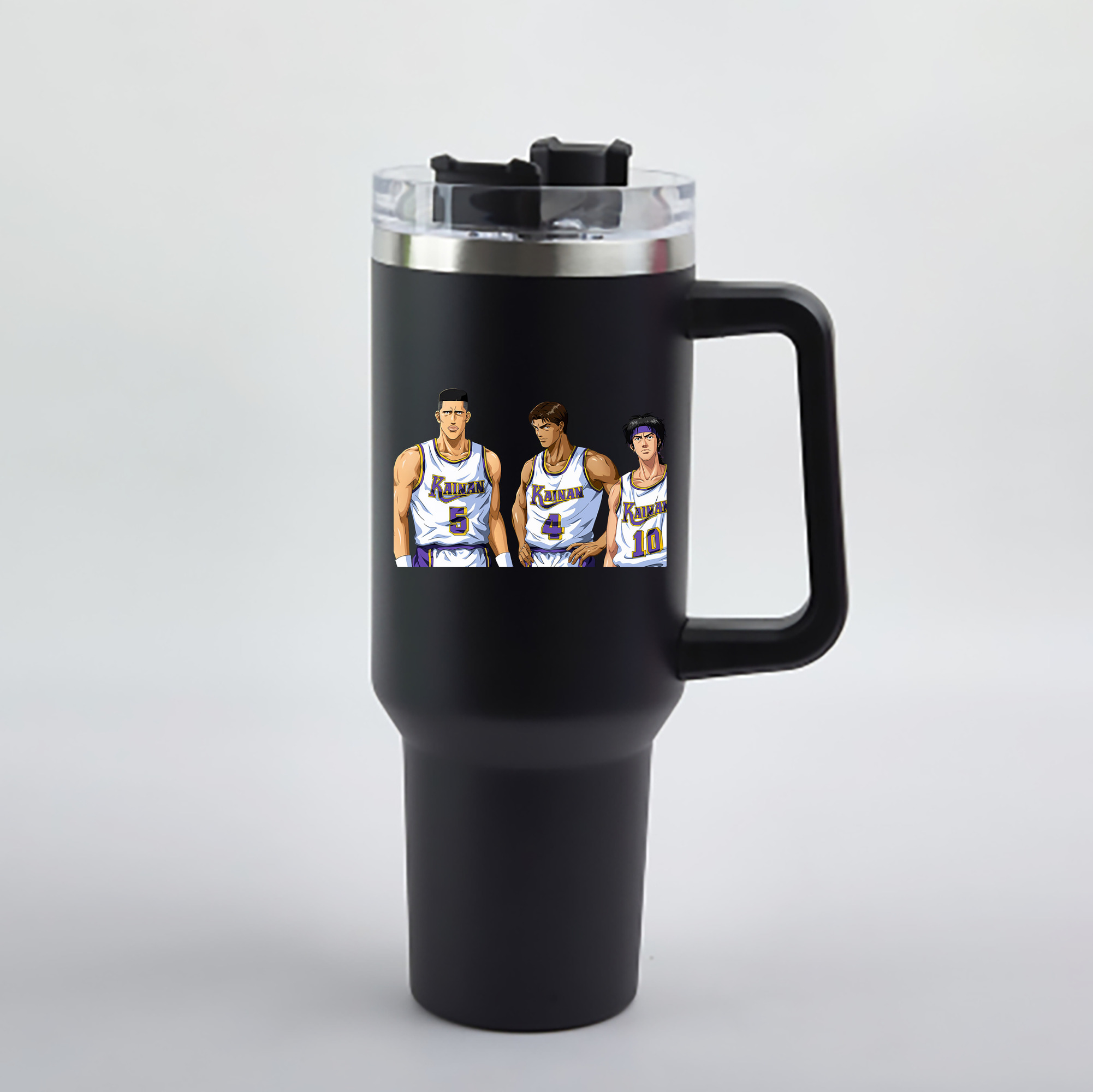 （画像用） SLAM DUNK／スラムダンク 1200mL車用タンブラー - クリスタルステッカー（プラスチックストロー付き）